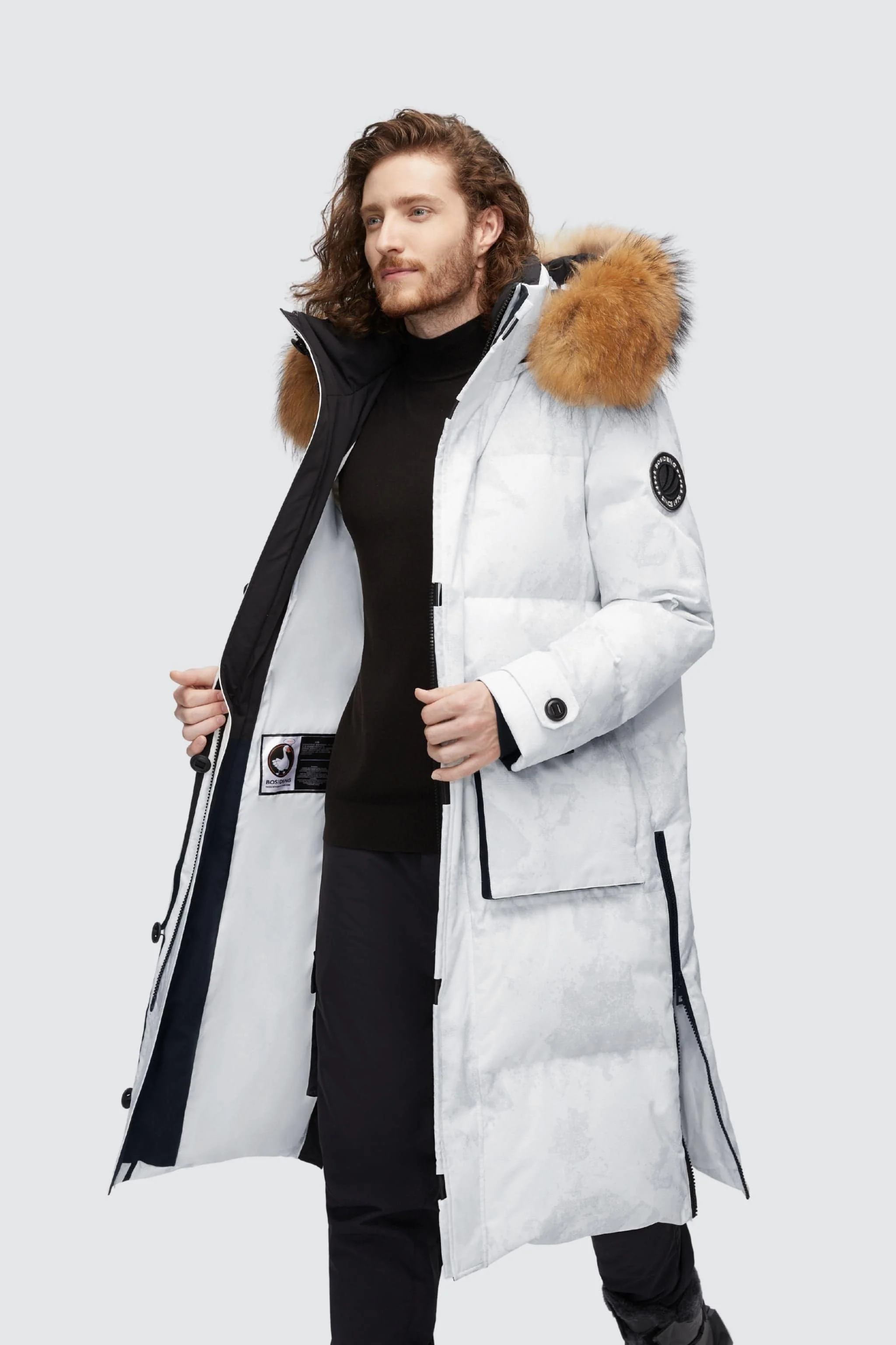 Long Goose Down Jacket With Hood - Image 9