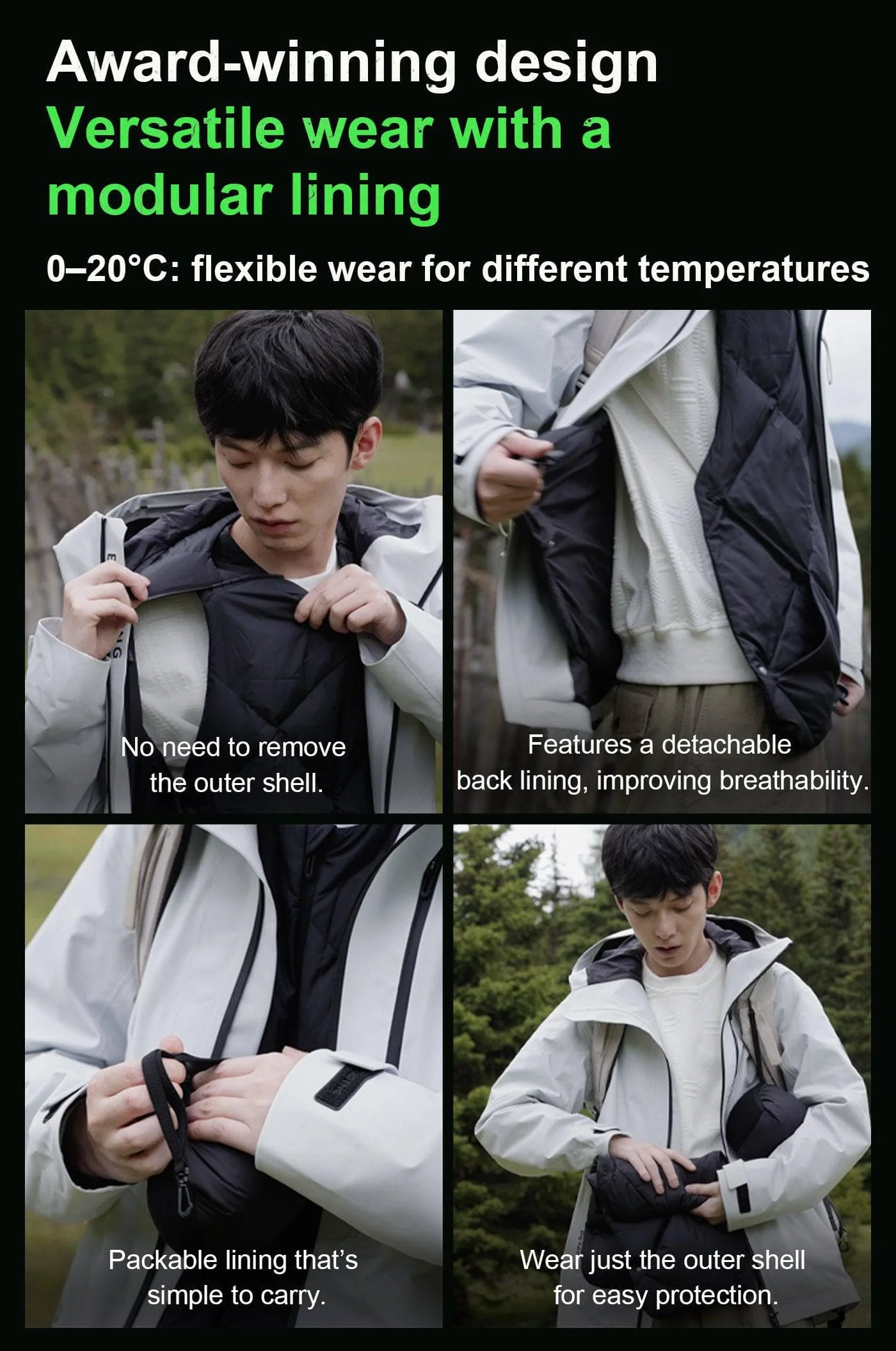 DIBIAN Detach 3 in 1 Goose Down Jacket - Image 14
