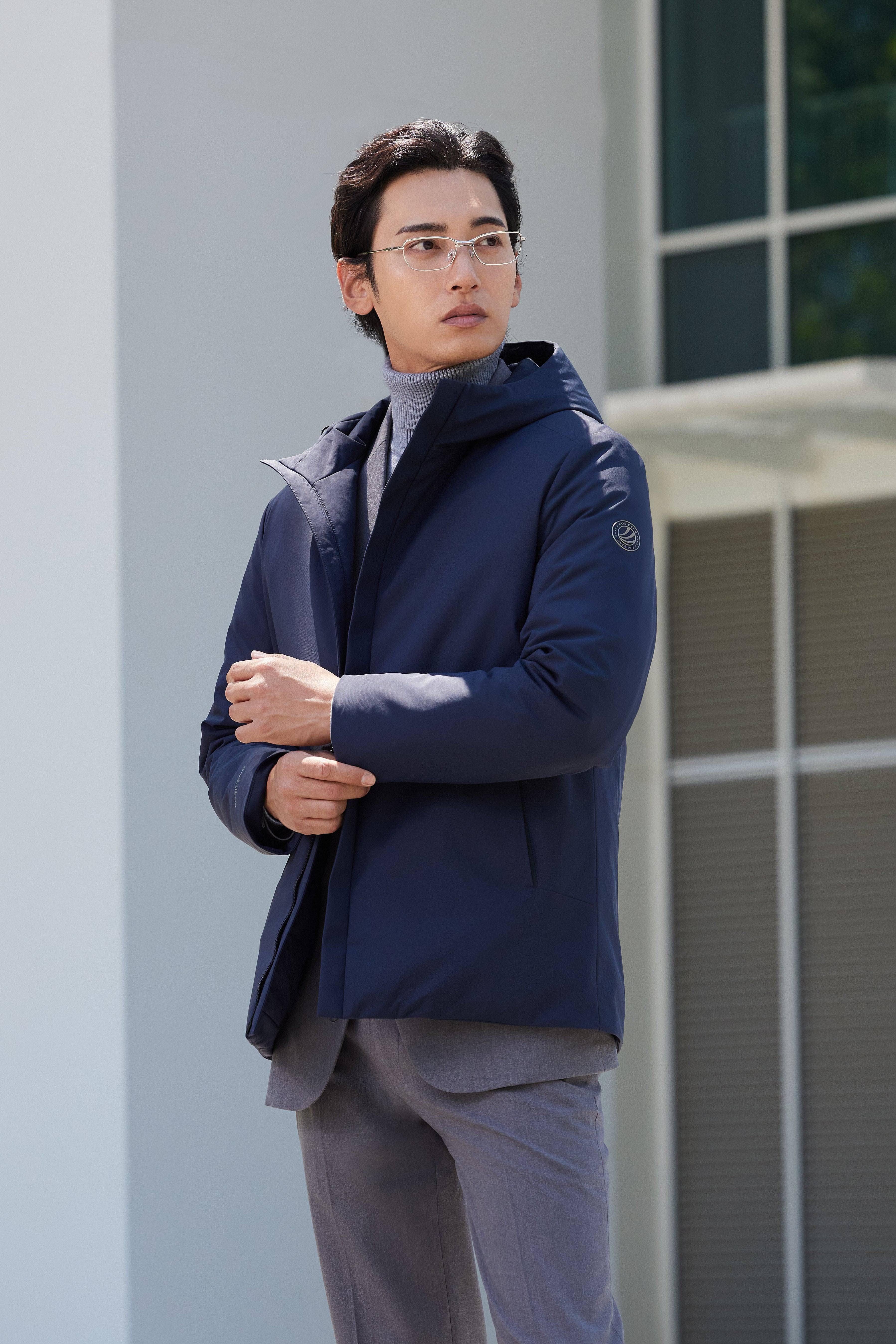 Men's Goose Down Windbreaker With Hood 4155 - Image 15
