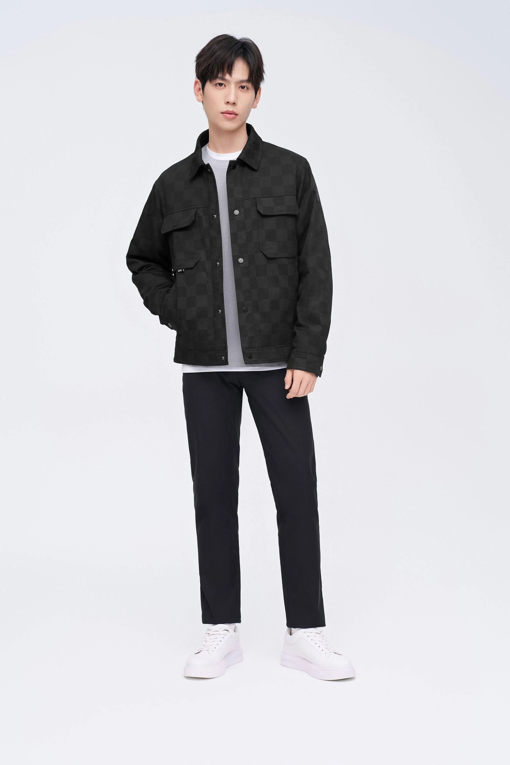 Men's Jacquard Fabric Down Jacket - Image 11