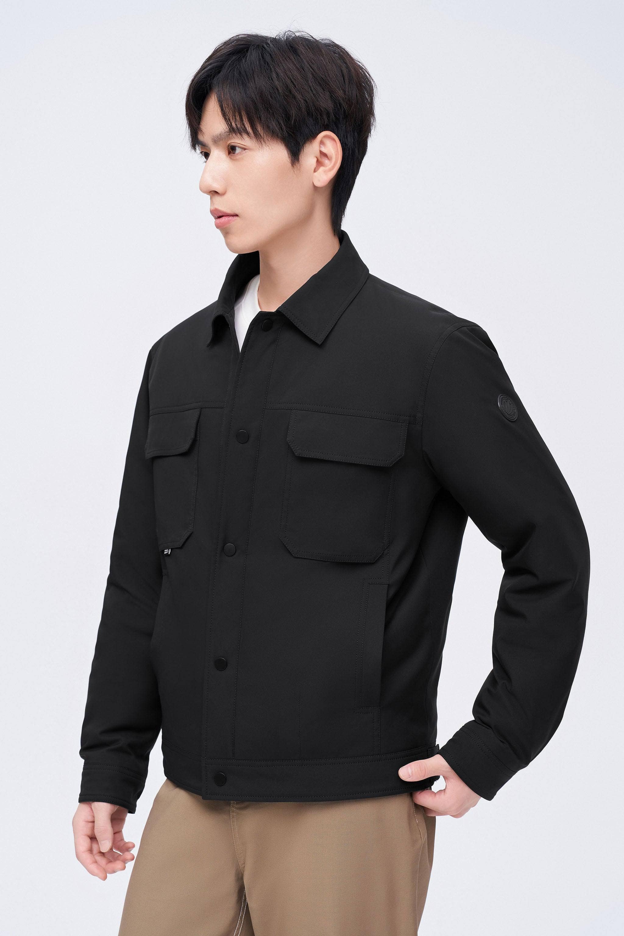 Men's Jacquard Fabric Down Jacket - Image 6