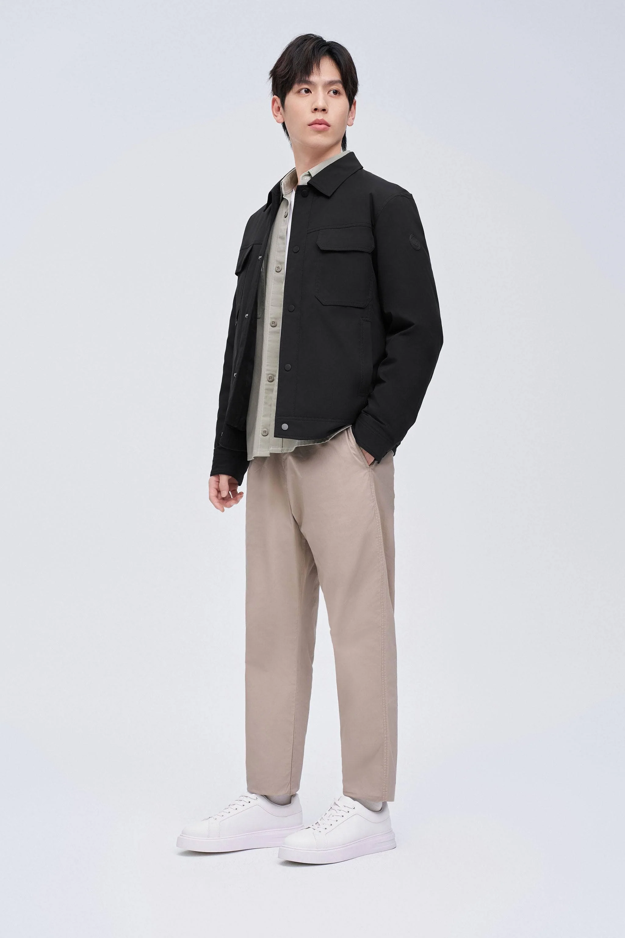 Men's Jacquard Fabric Down Jacket - Image 7