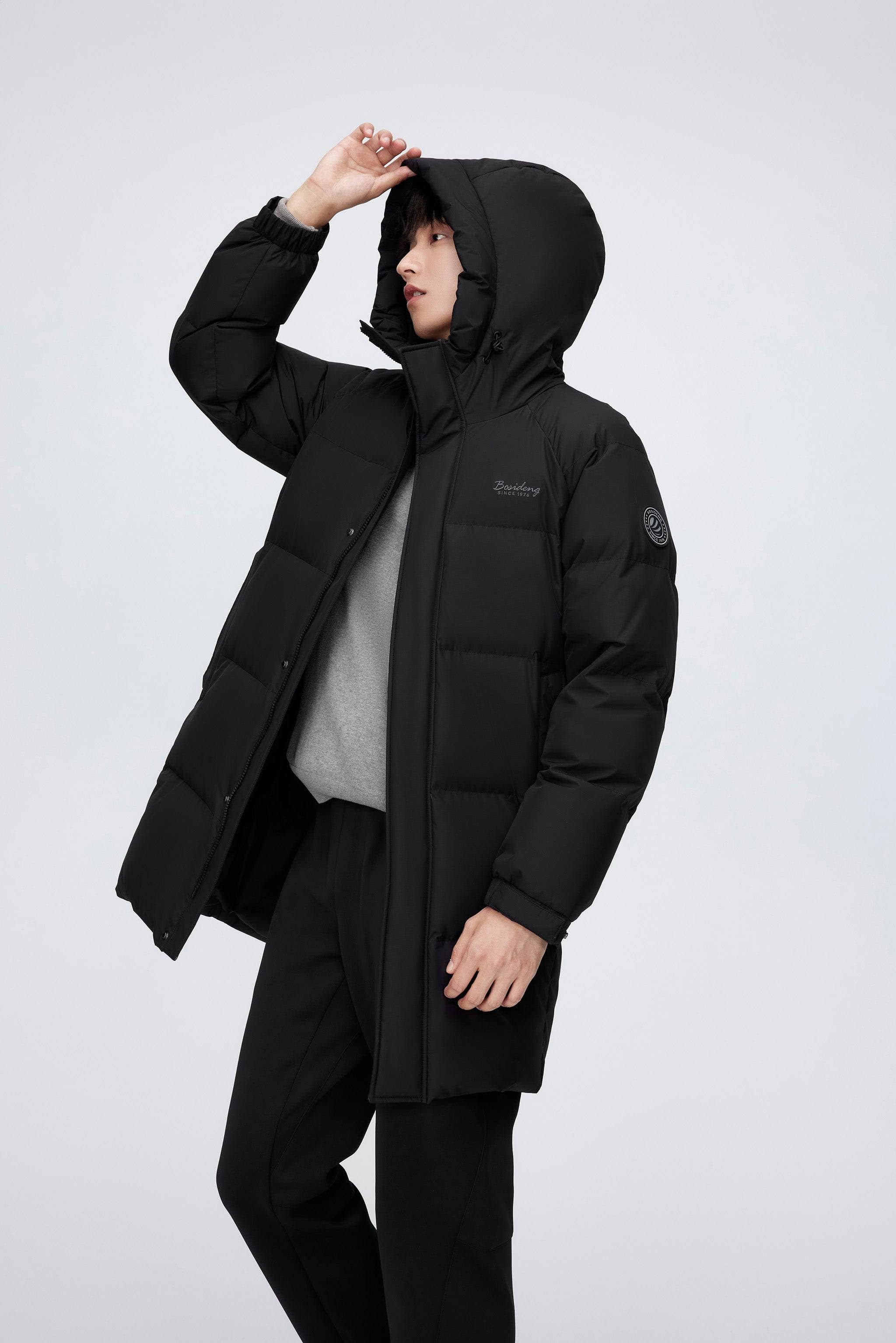 Men's Long Down Coat With Hood 5229 - Image 3