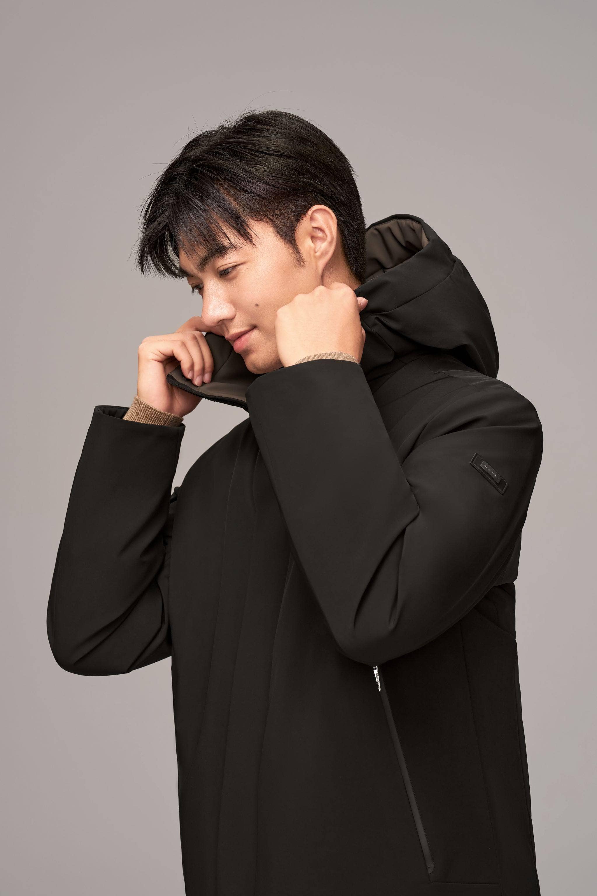 Men's Middle Length Goose Down Coat - Image 12