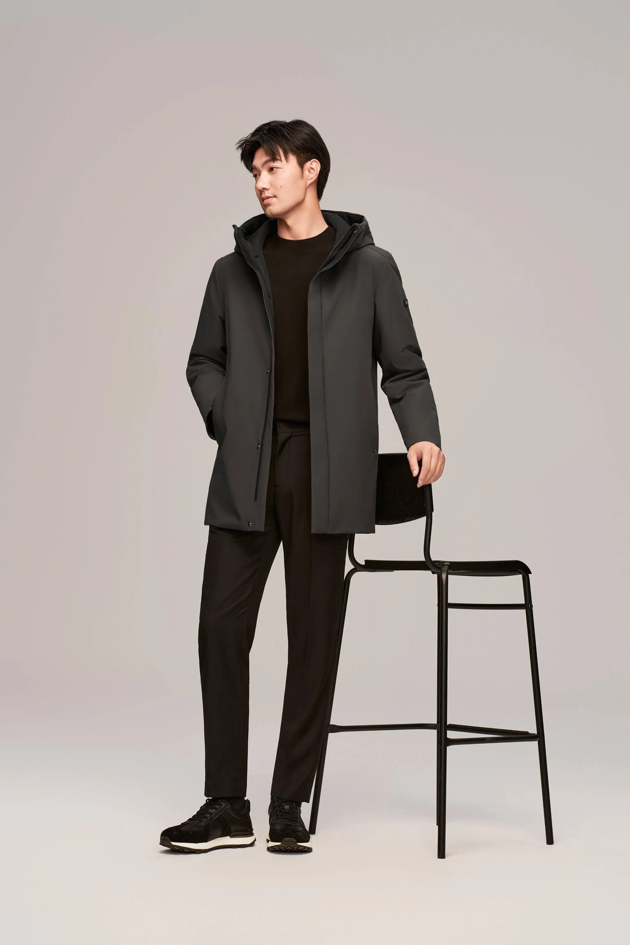 Men's Middle Length Goose Down Coat - Image 16