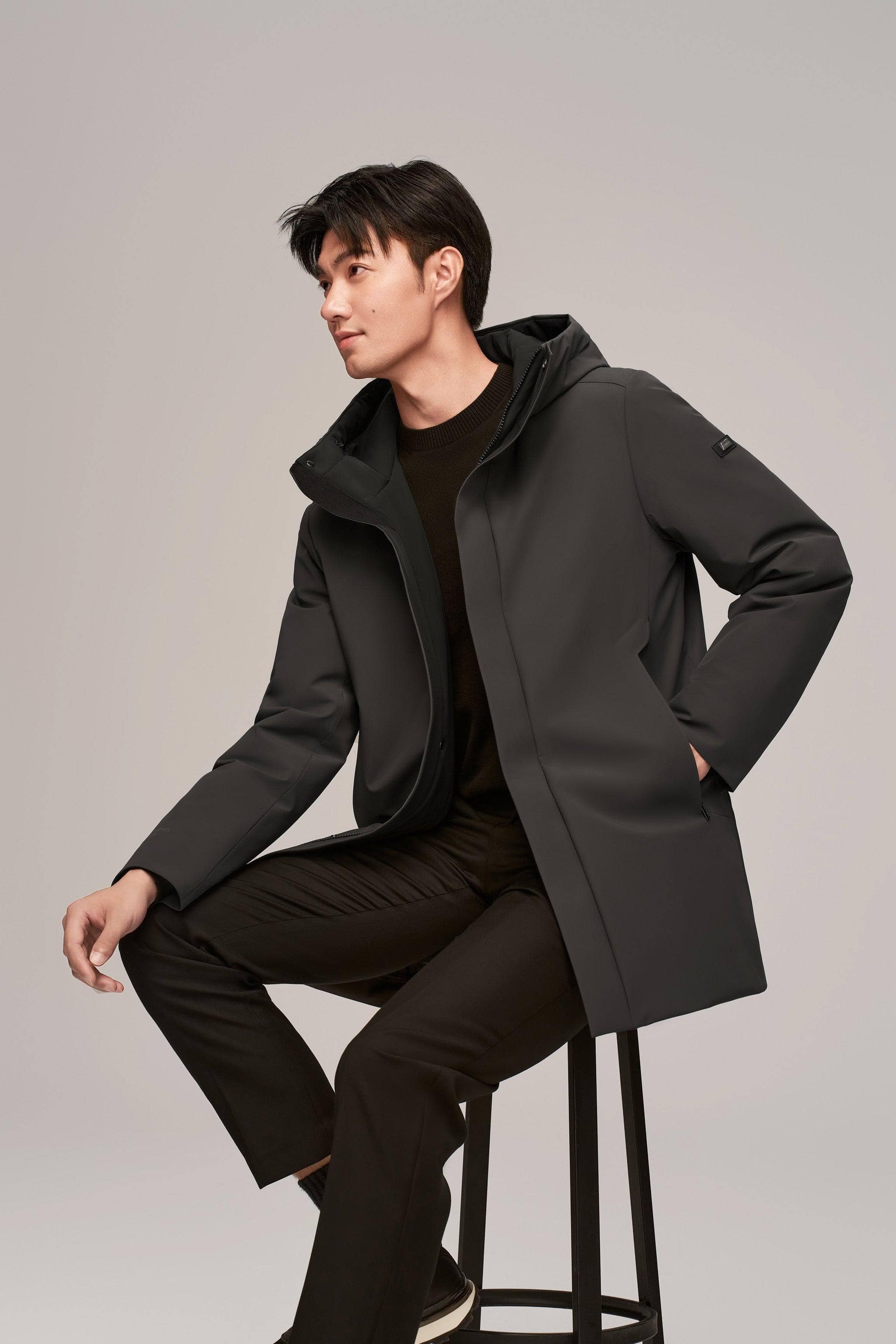 Men's Middle Length Goose Down Coat - Image 17