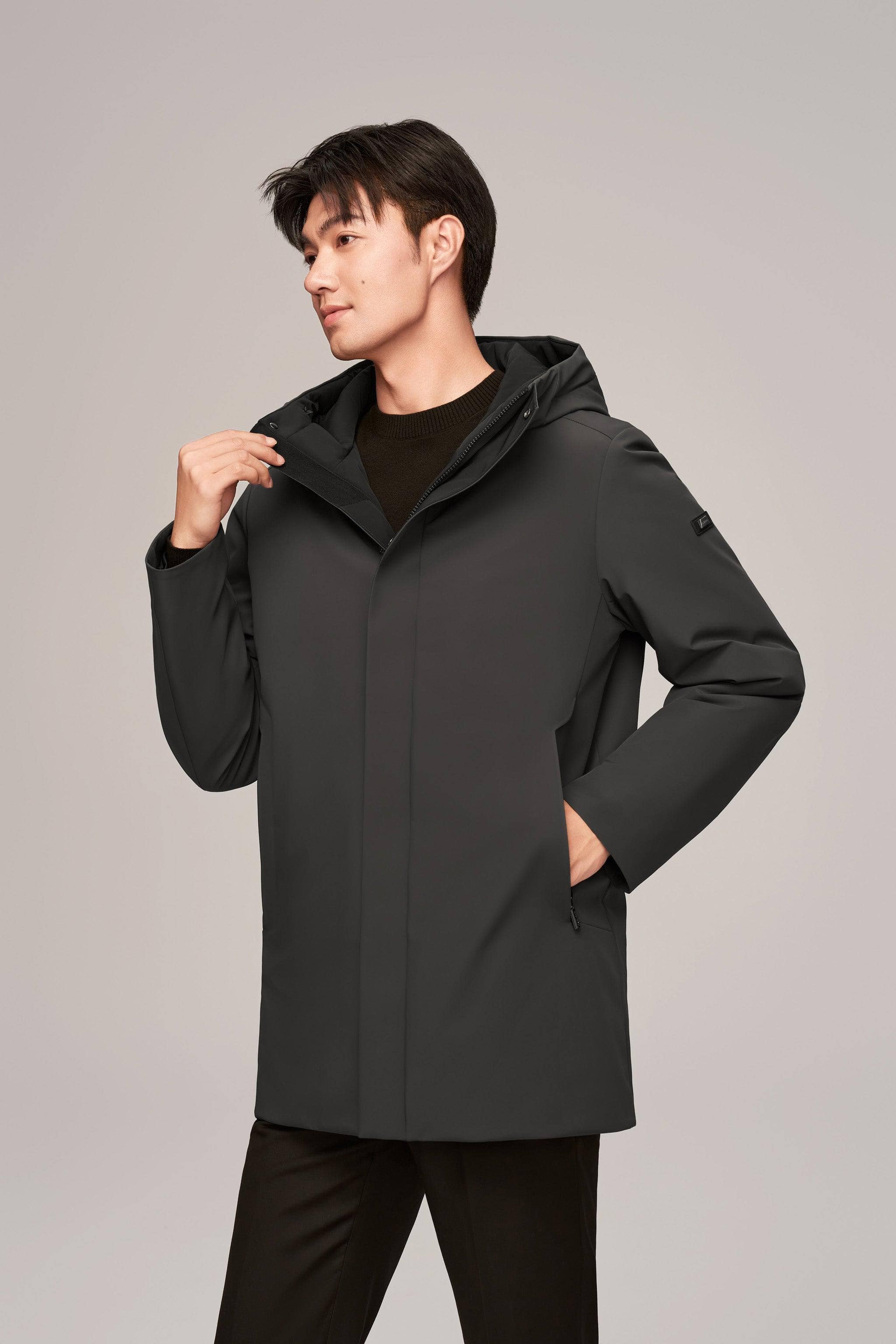 Men's Middle Length Goose Down Coat - Image 18