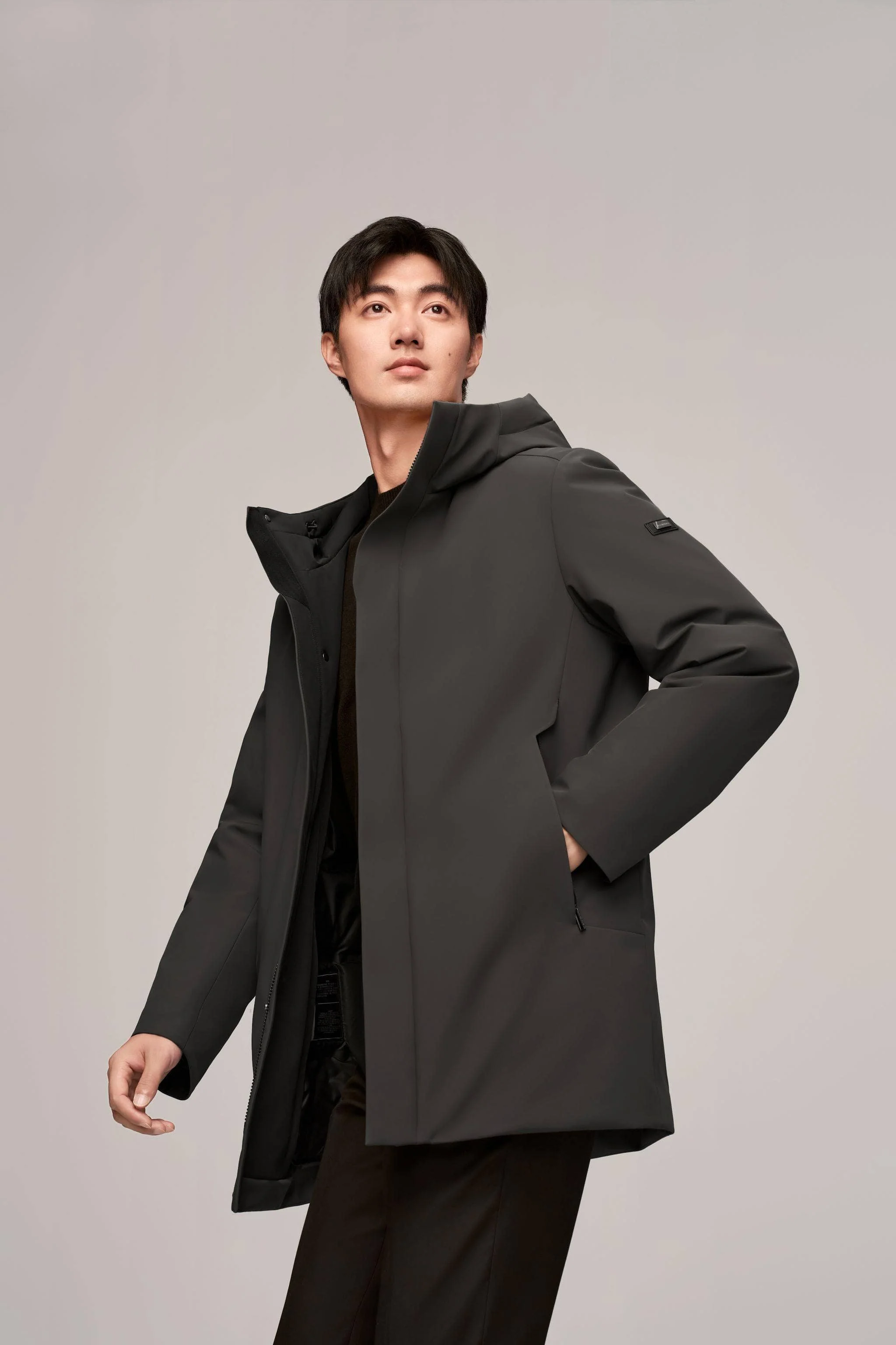 Men's Middle Length Goose Down Coat - Image 19