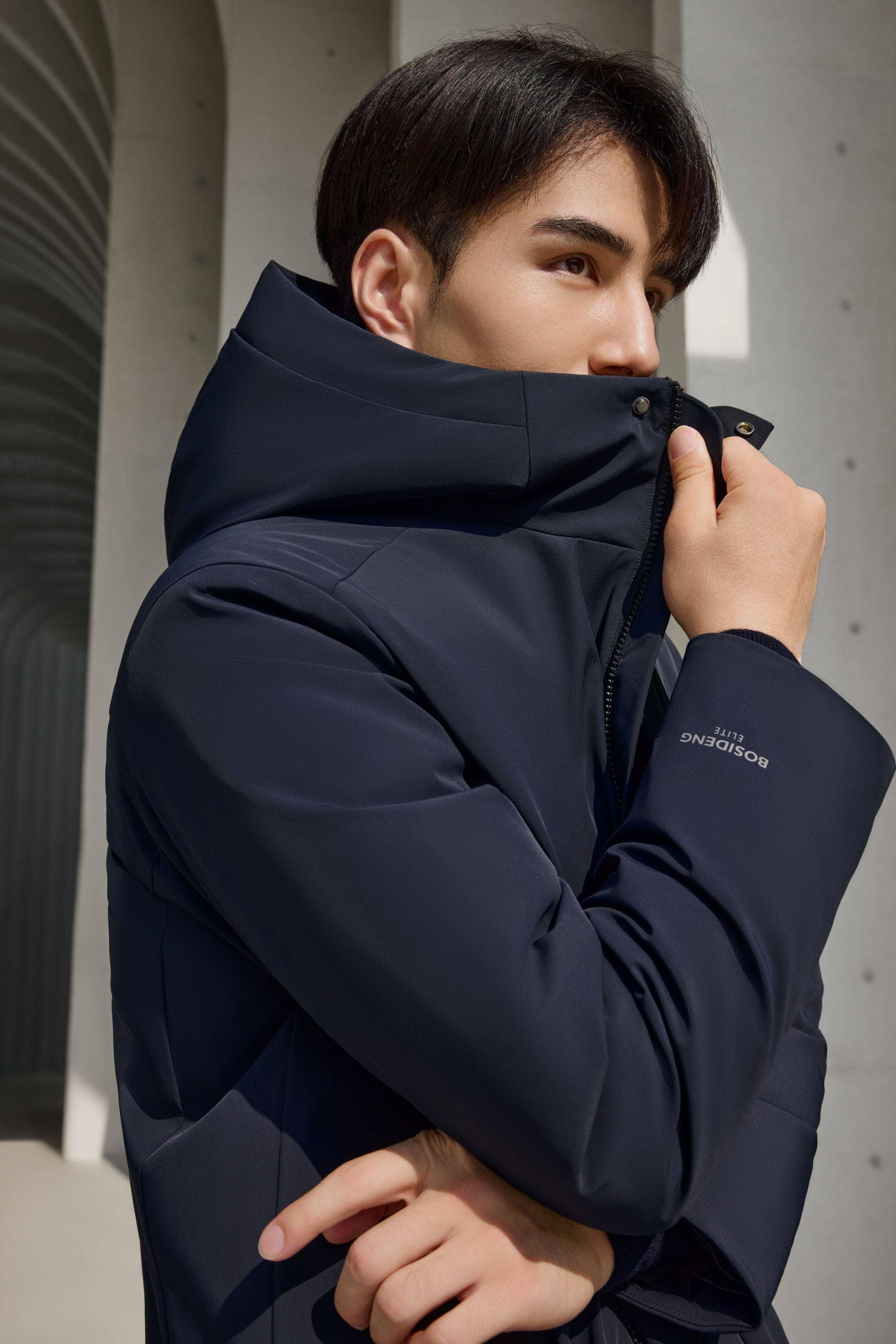 Men's Middle Length Goose Down Coat - Image 4