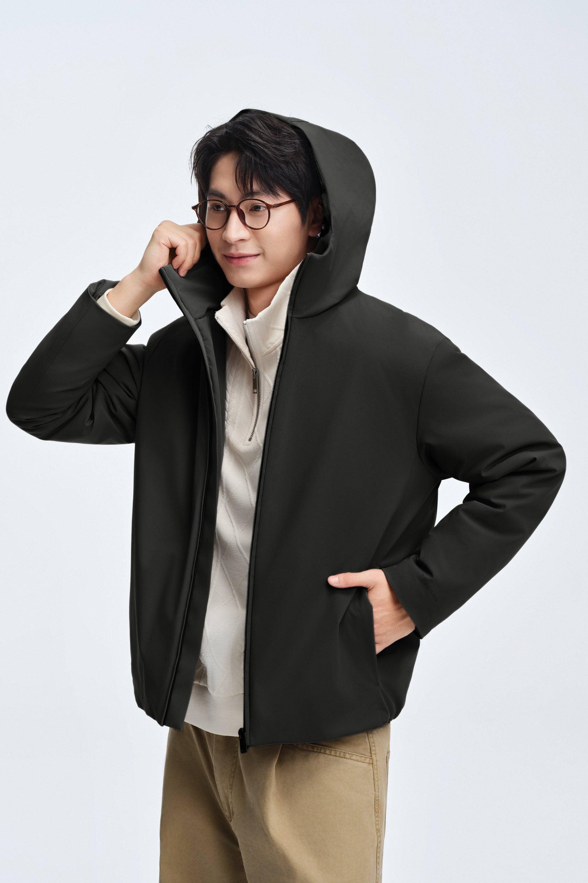 Men's Refined Hooded Down Jacket