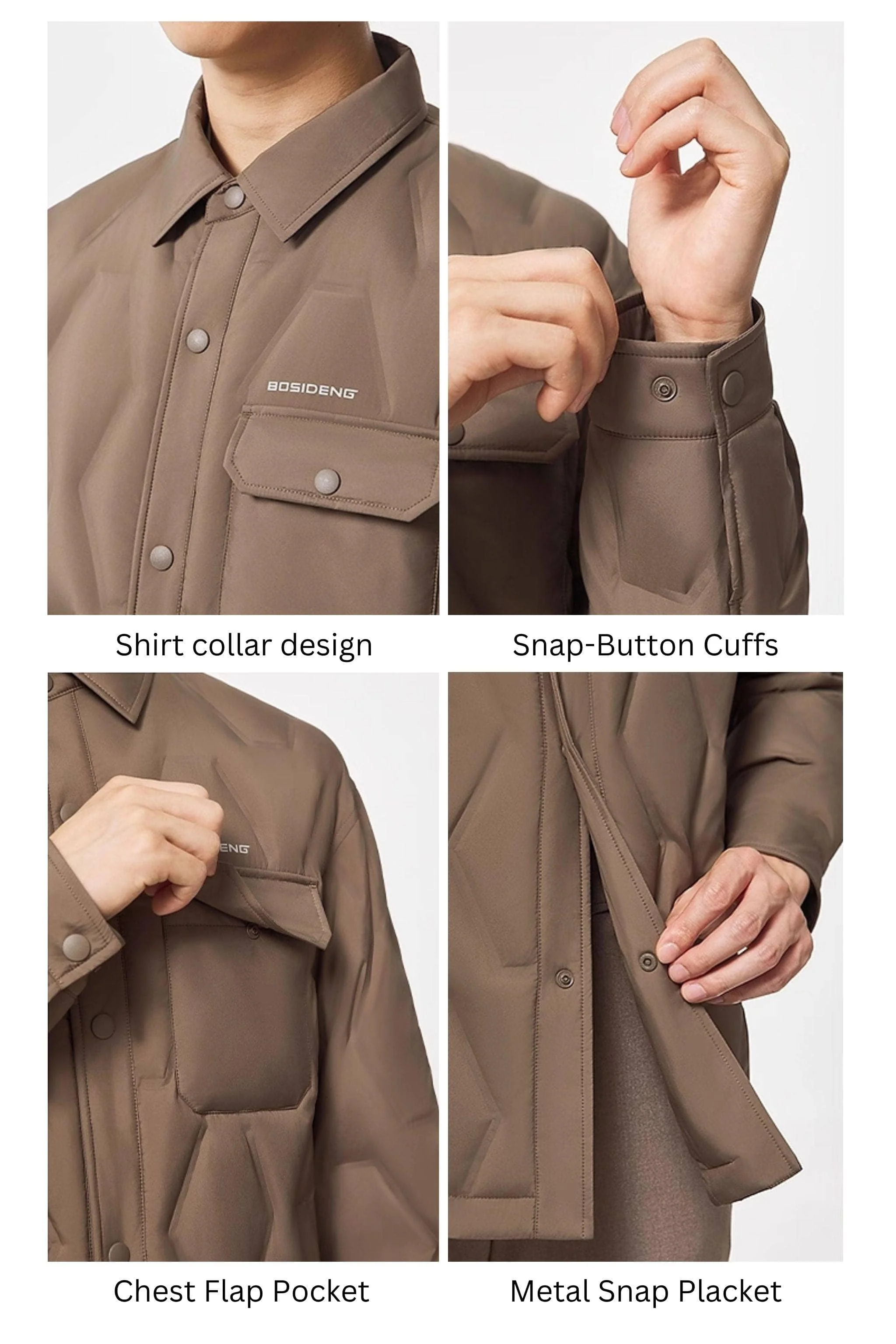 Men's Shirt Collar Down Jacket 5319 - Image 7