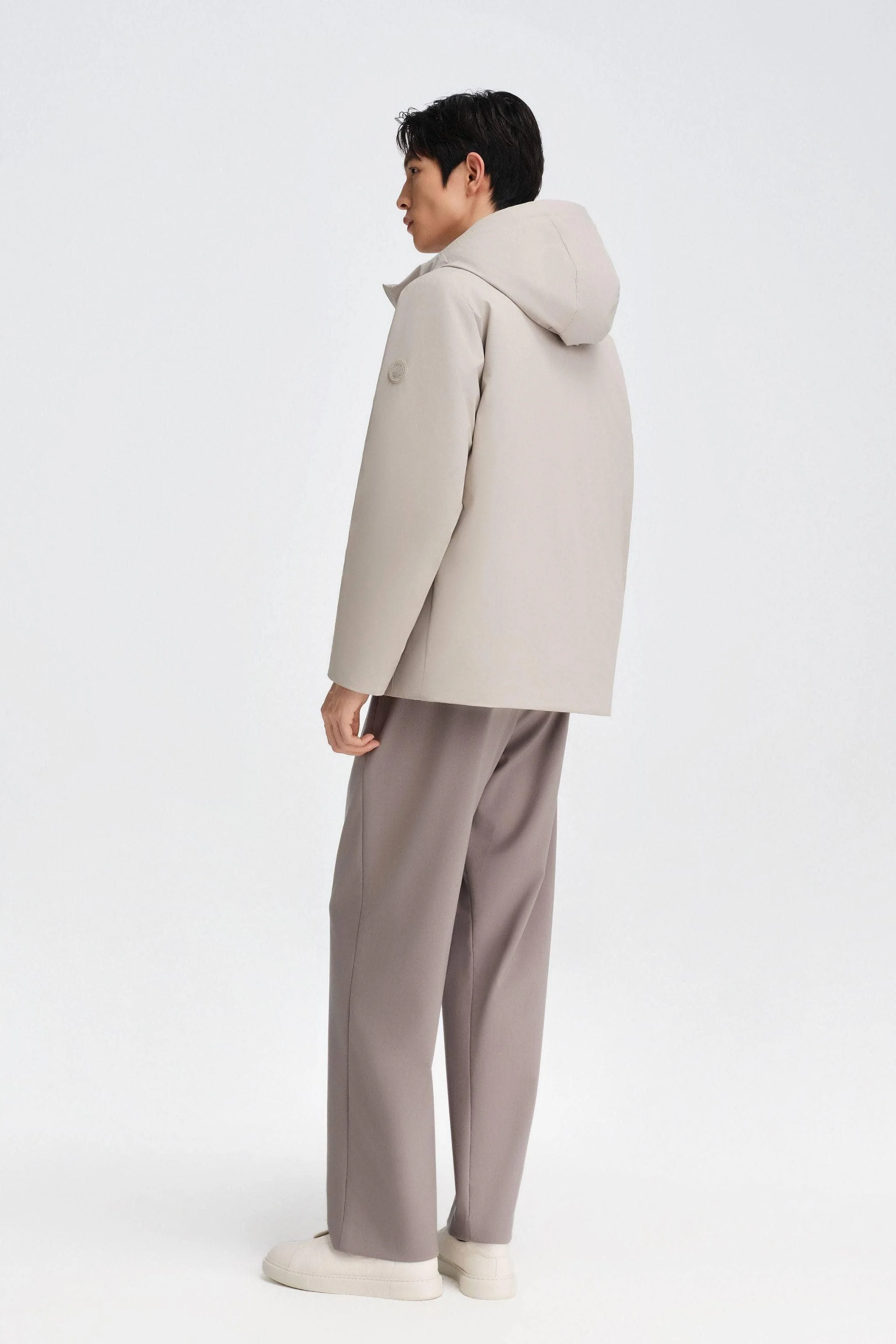 Men's Short Length Goose Down Business Jacket With Hood - Image 5