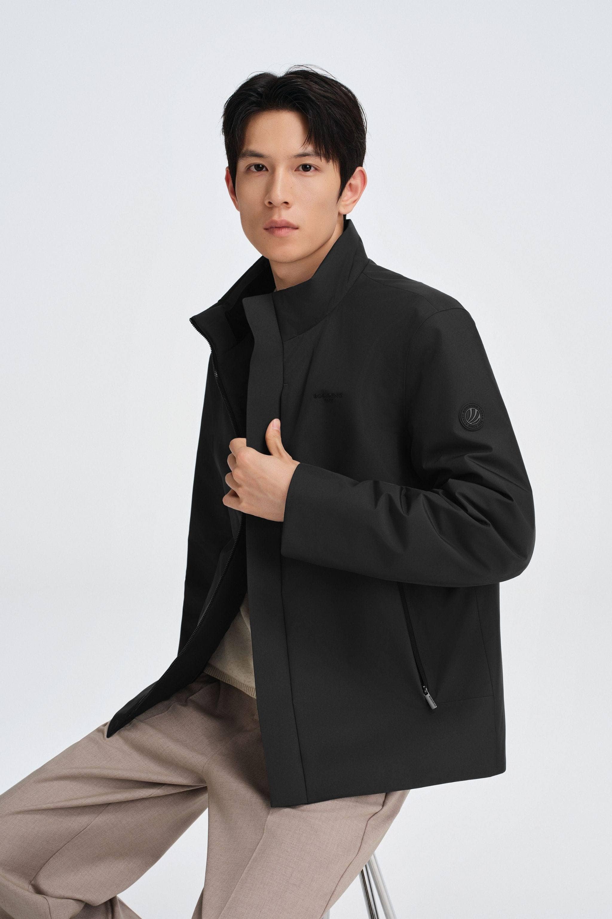 Men's Stand Collar Goose Down Business Jacket - Image 11