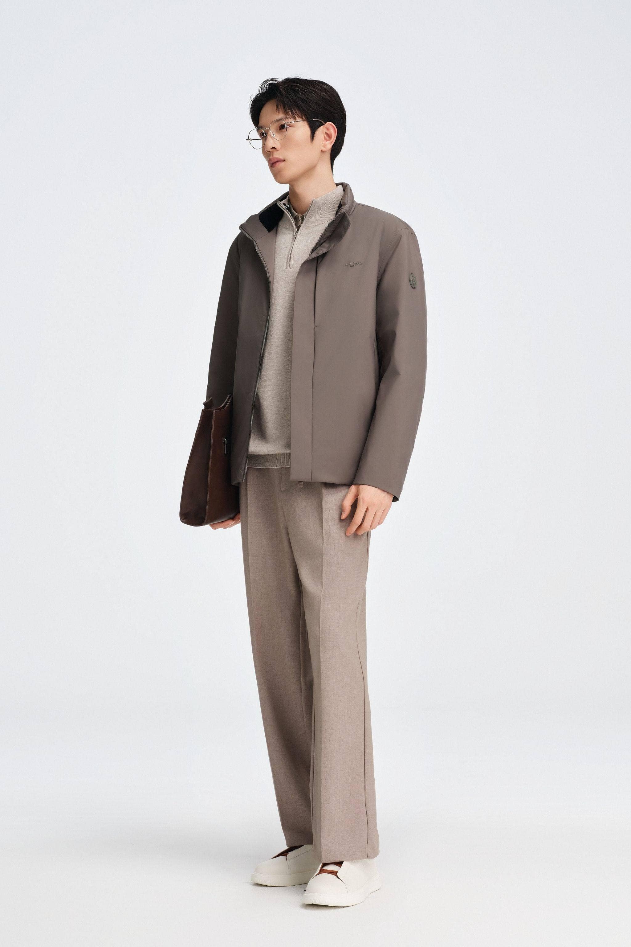 Men's Stand Collar Goose Down Business Jacket - Image 17