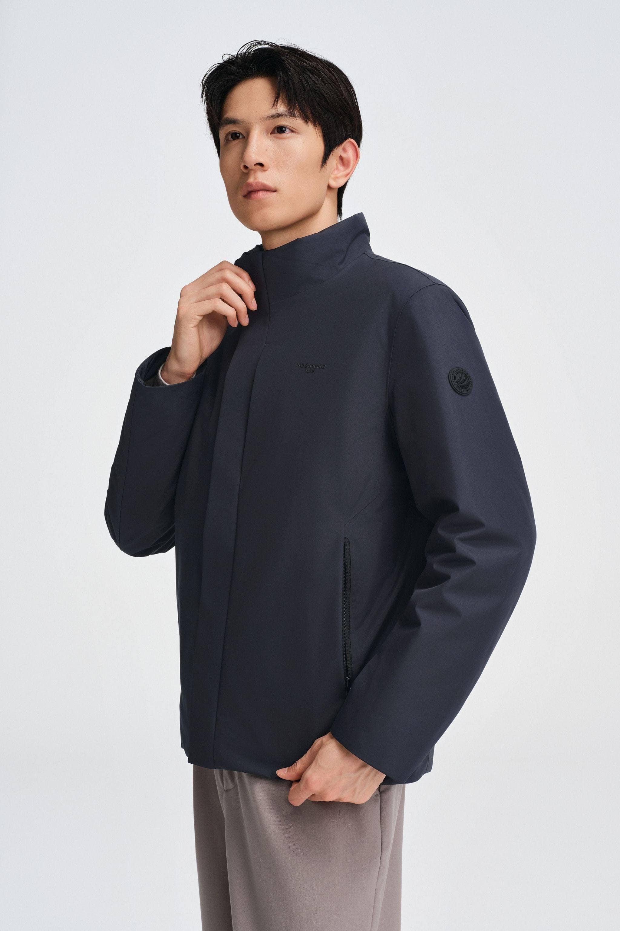 Men's Stand Collar Goose Down Business Jacket - Image 2