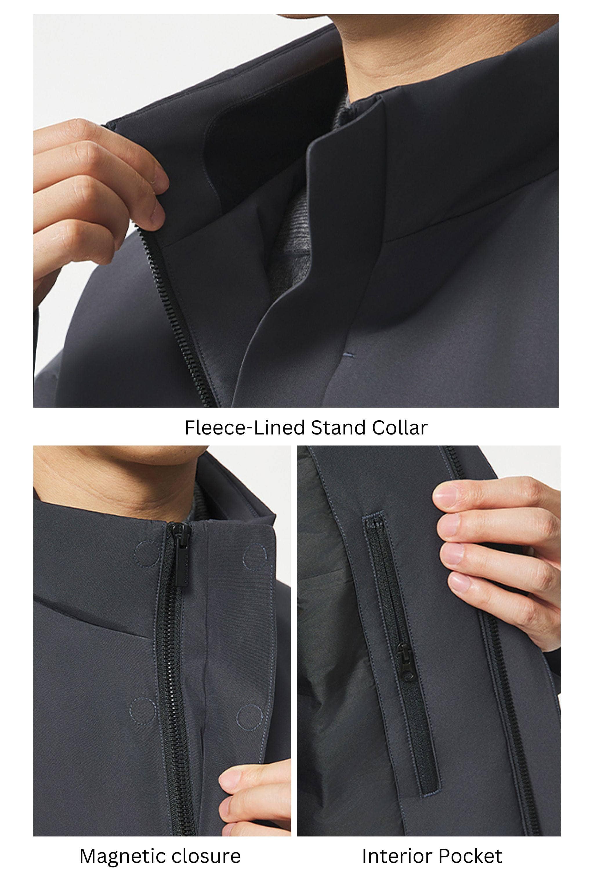 Men's Stand Collar Goose Down Business Jacket - Image 8