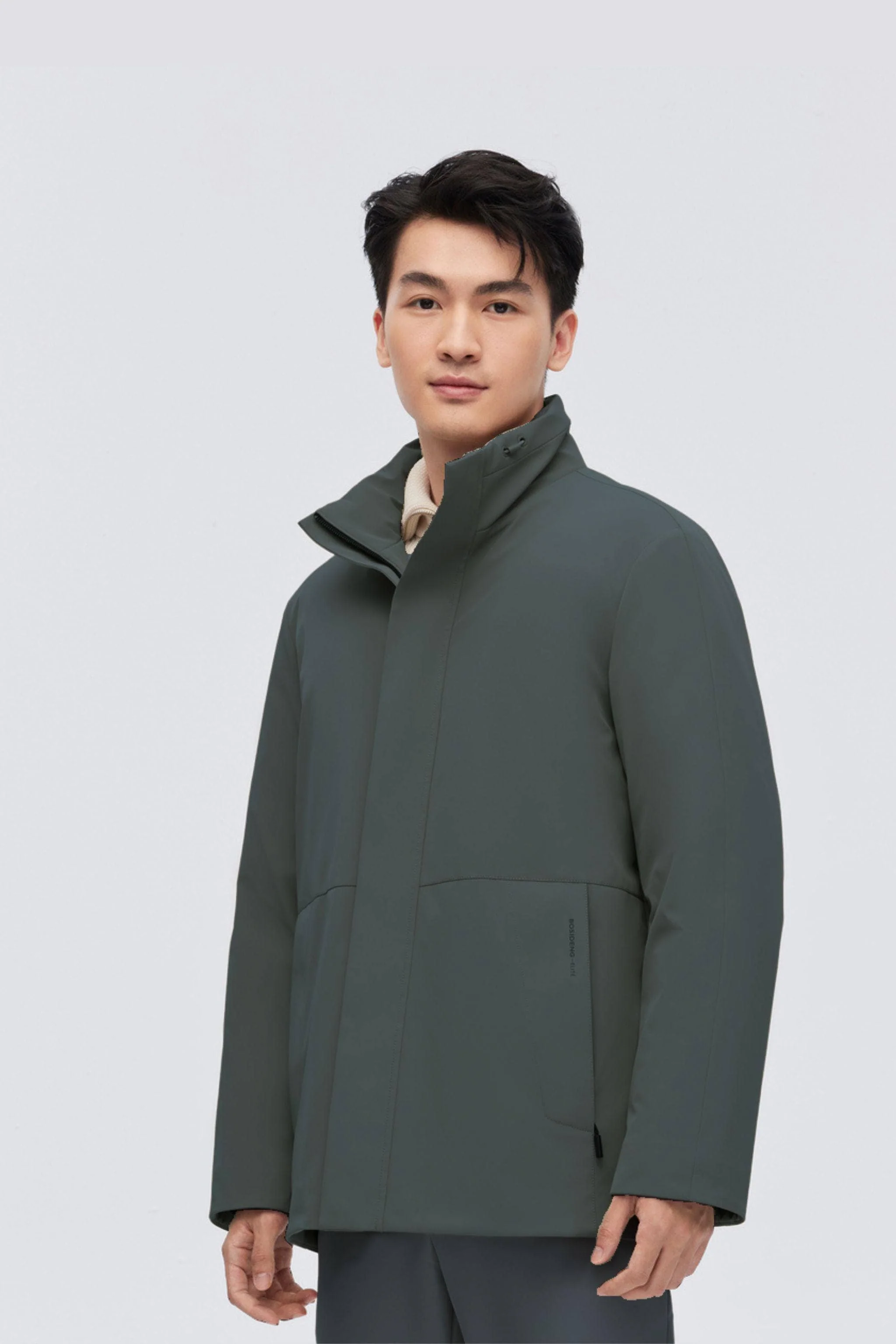 Men's Standing Collar Goose Down Jacket - Image 4