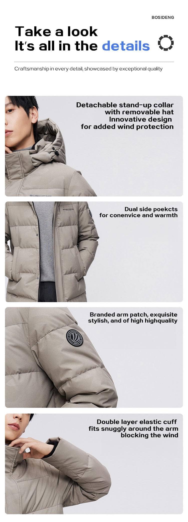 Men's Classic Casual Down Parka 5105 - Image 7