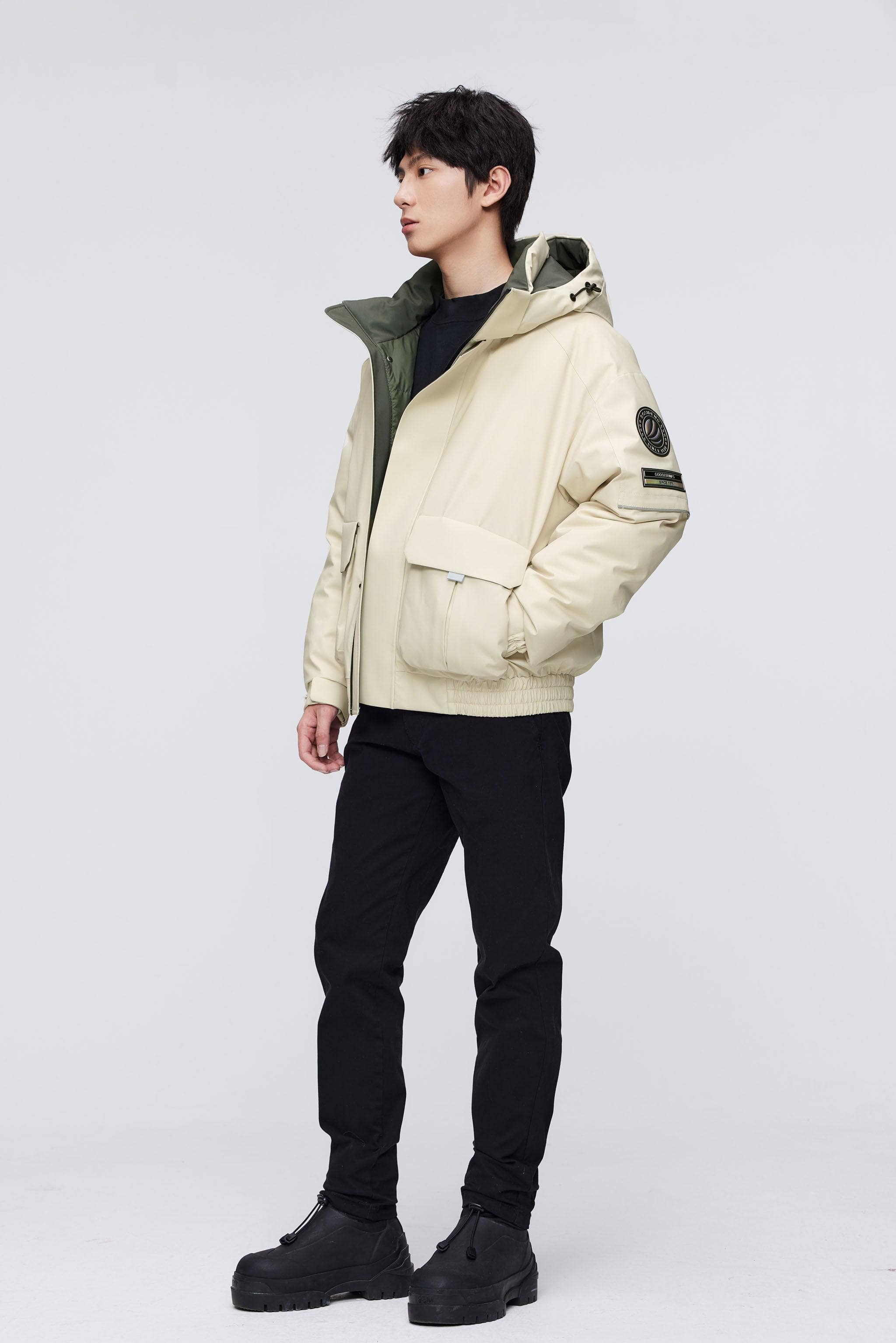Mens Down Jacket with Hood 5427 - Image 2