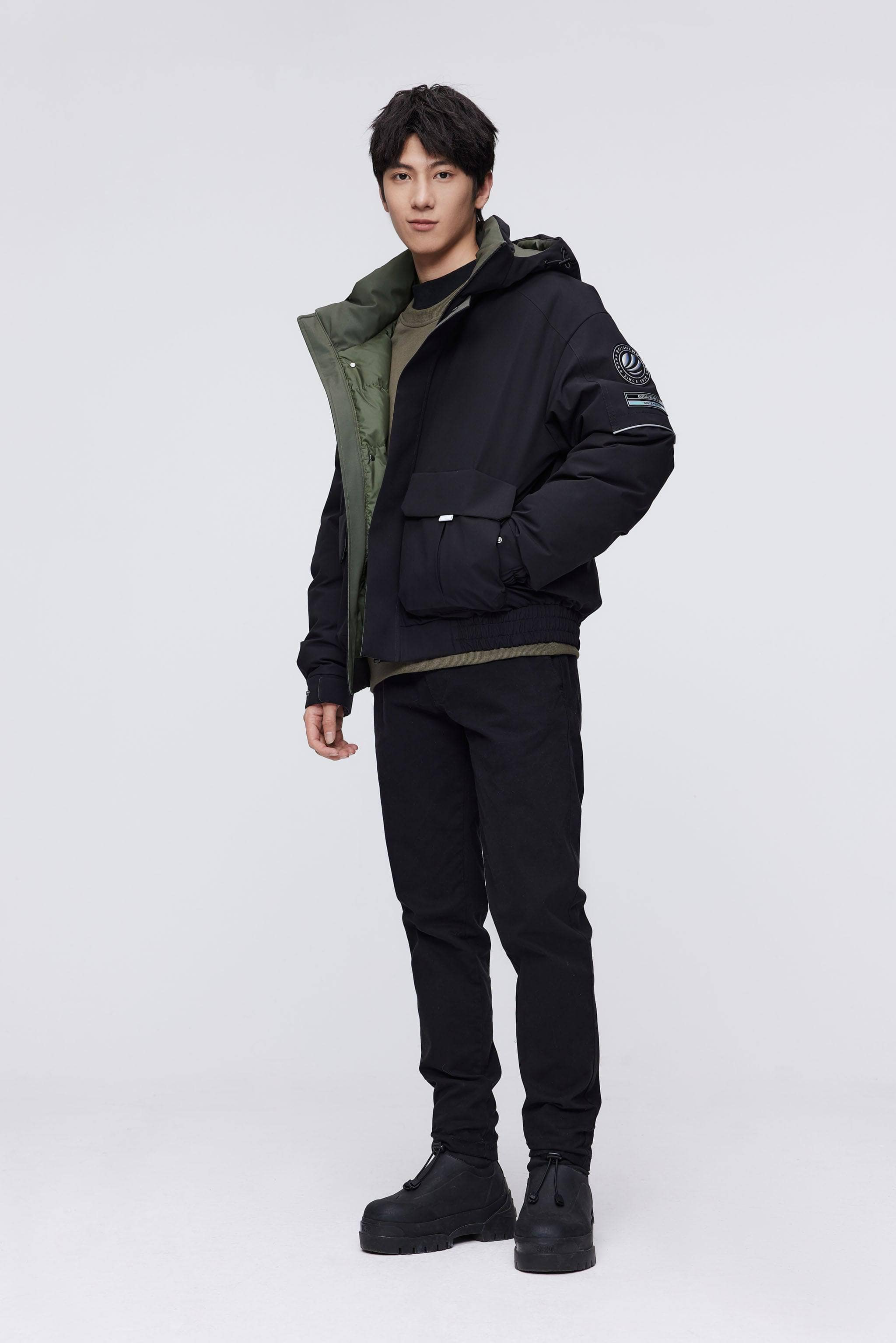 Mens Down Jacket with Hood 5427 - Image 7