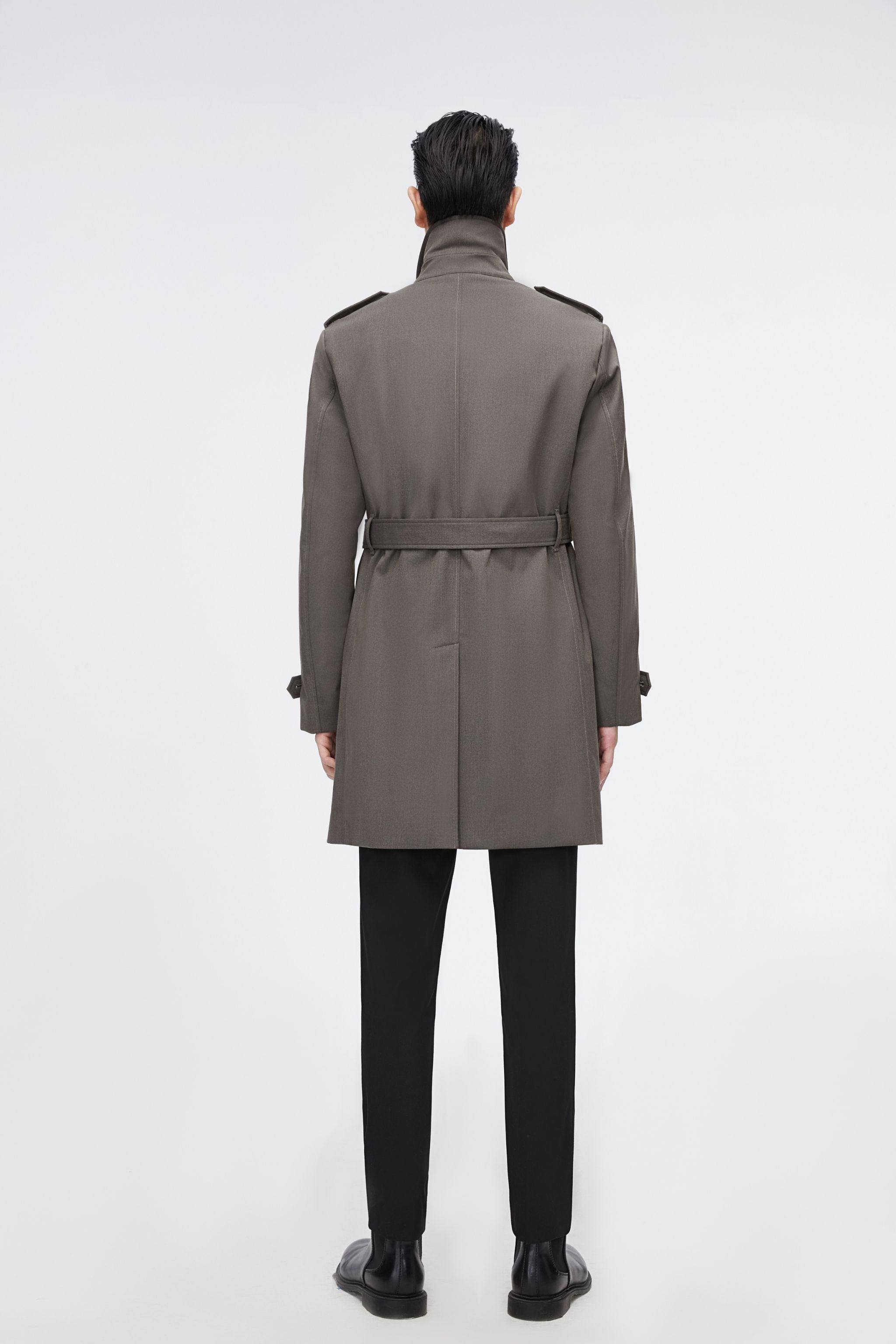Mid-length Detachable Goose Down Trench Coat - Image 25