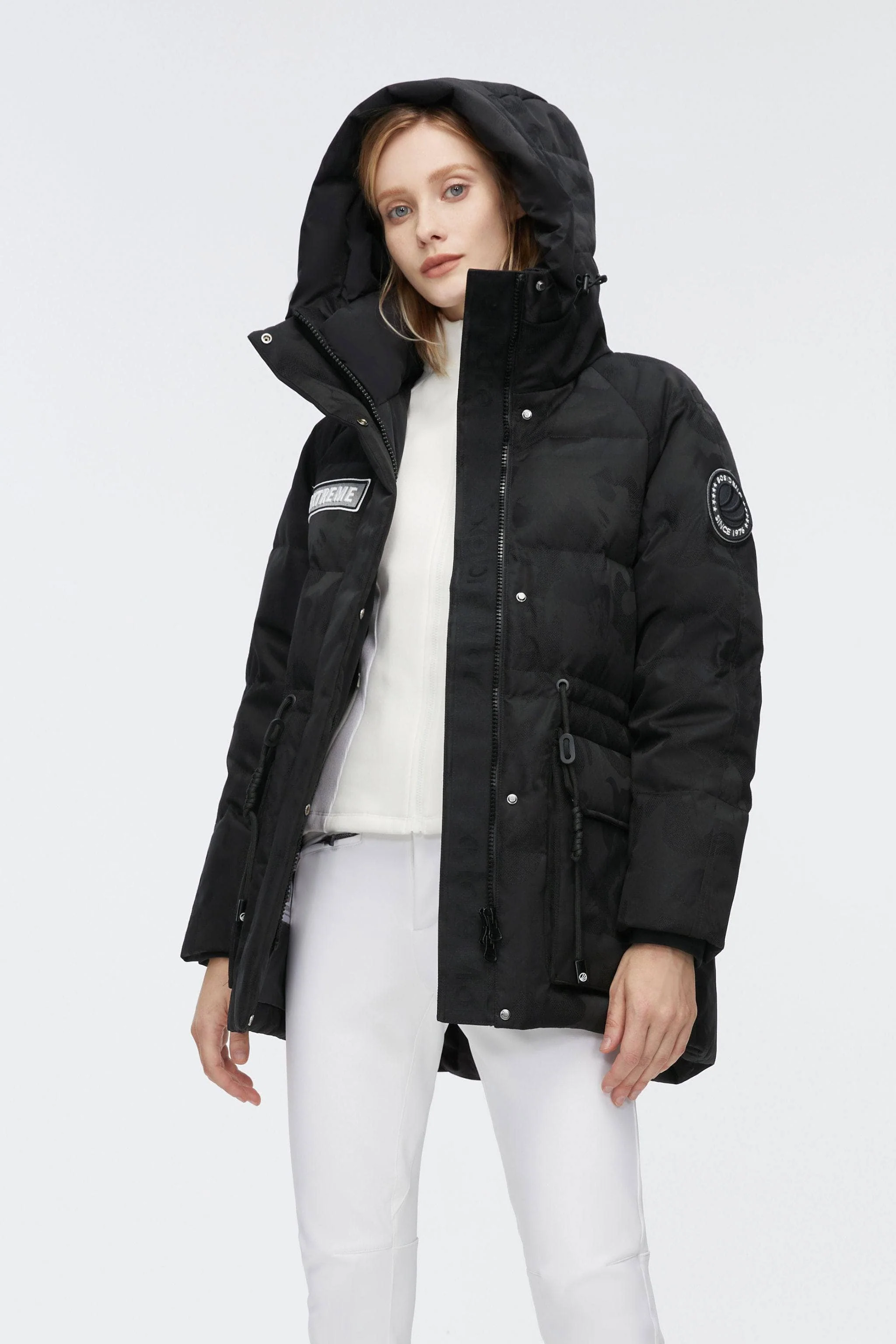 Mid-Length Goose Down Jacket With Hood - Image 10