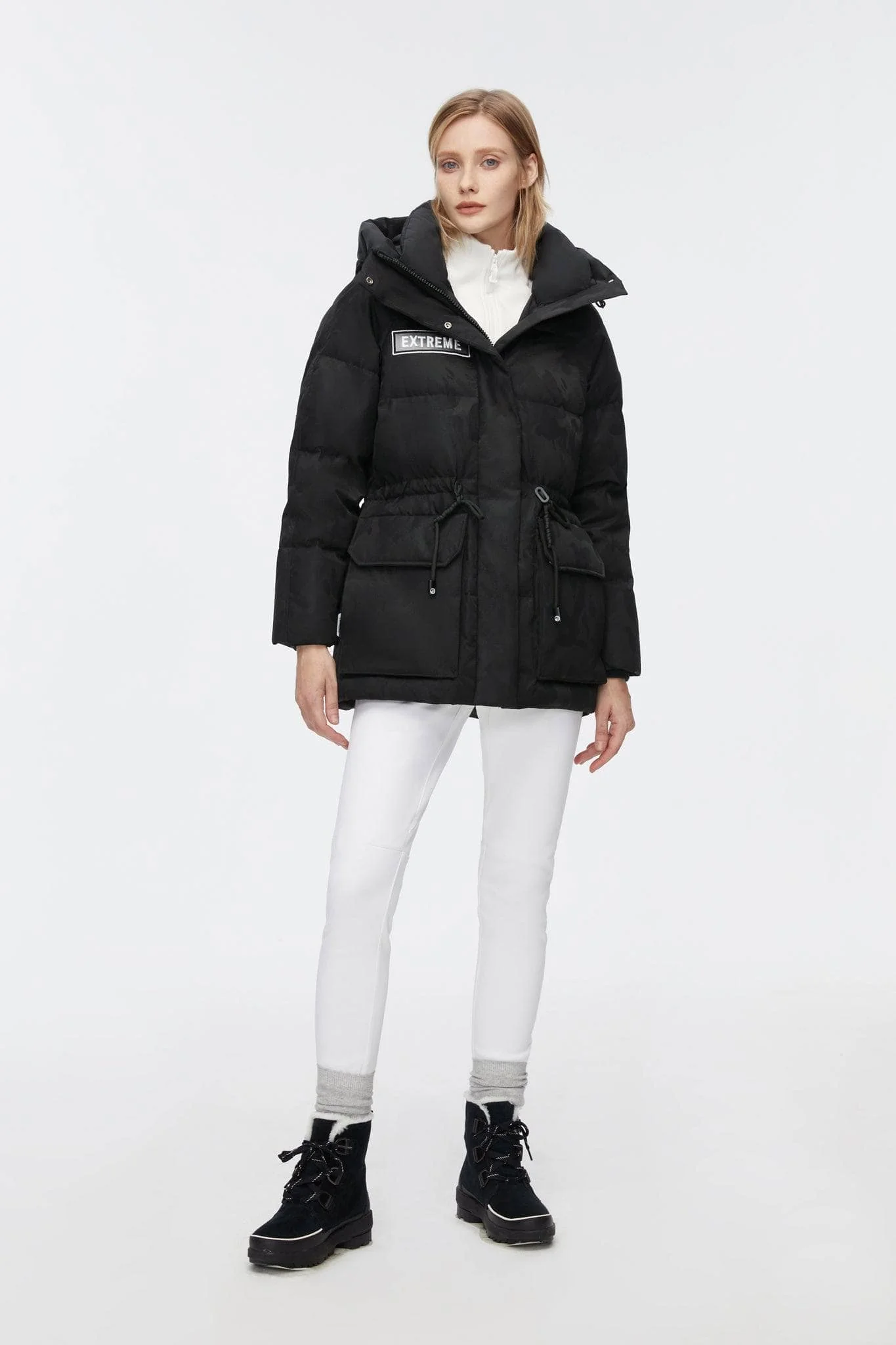 Mid-Length Goose Down Jacket With Hood - Image 12
