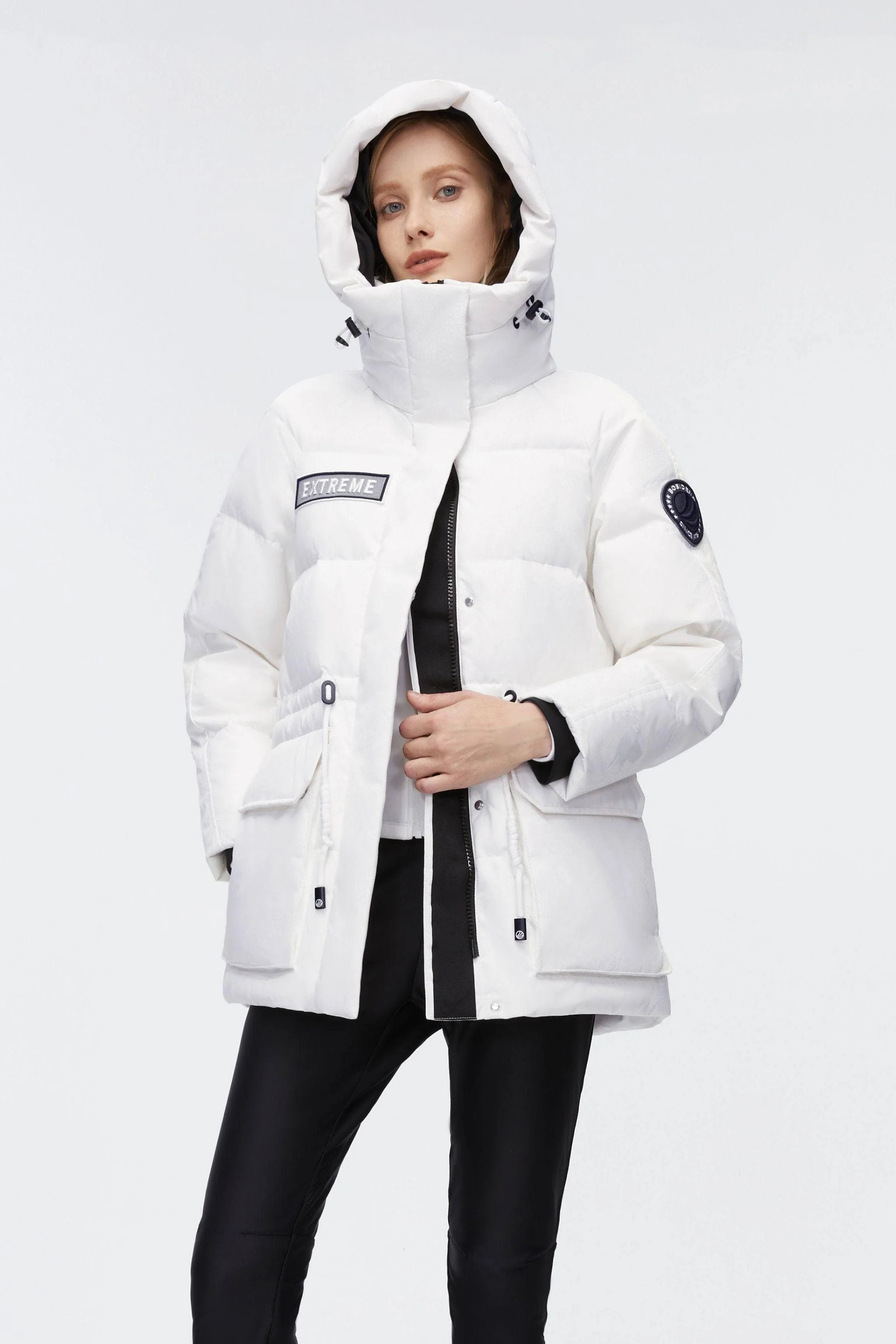 Mid-Length Goose Down Jacket With Hood - Image 17