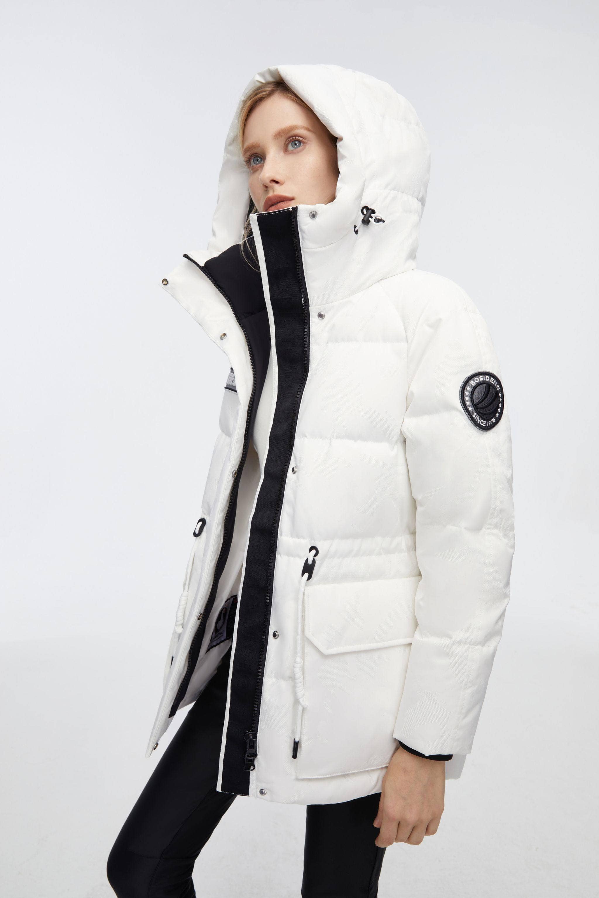 Mid-Length Goose Down Jacket With Hood - Image 18