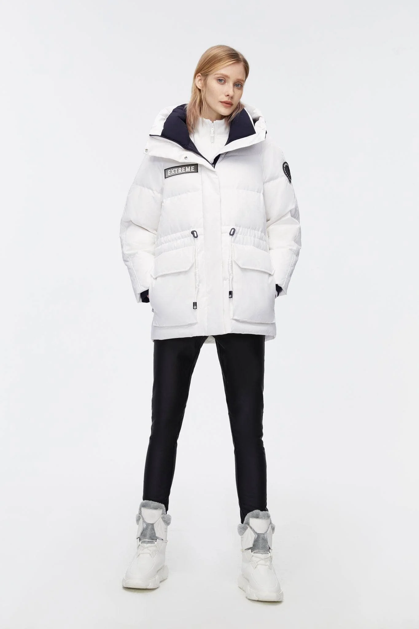 Mid-Length Goose Down Jacket With Hood - Image 19