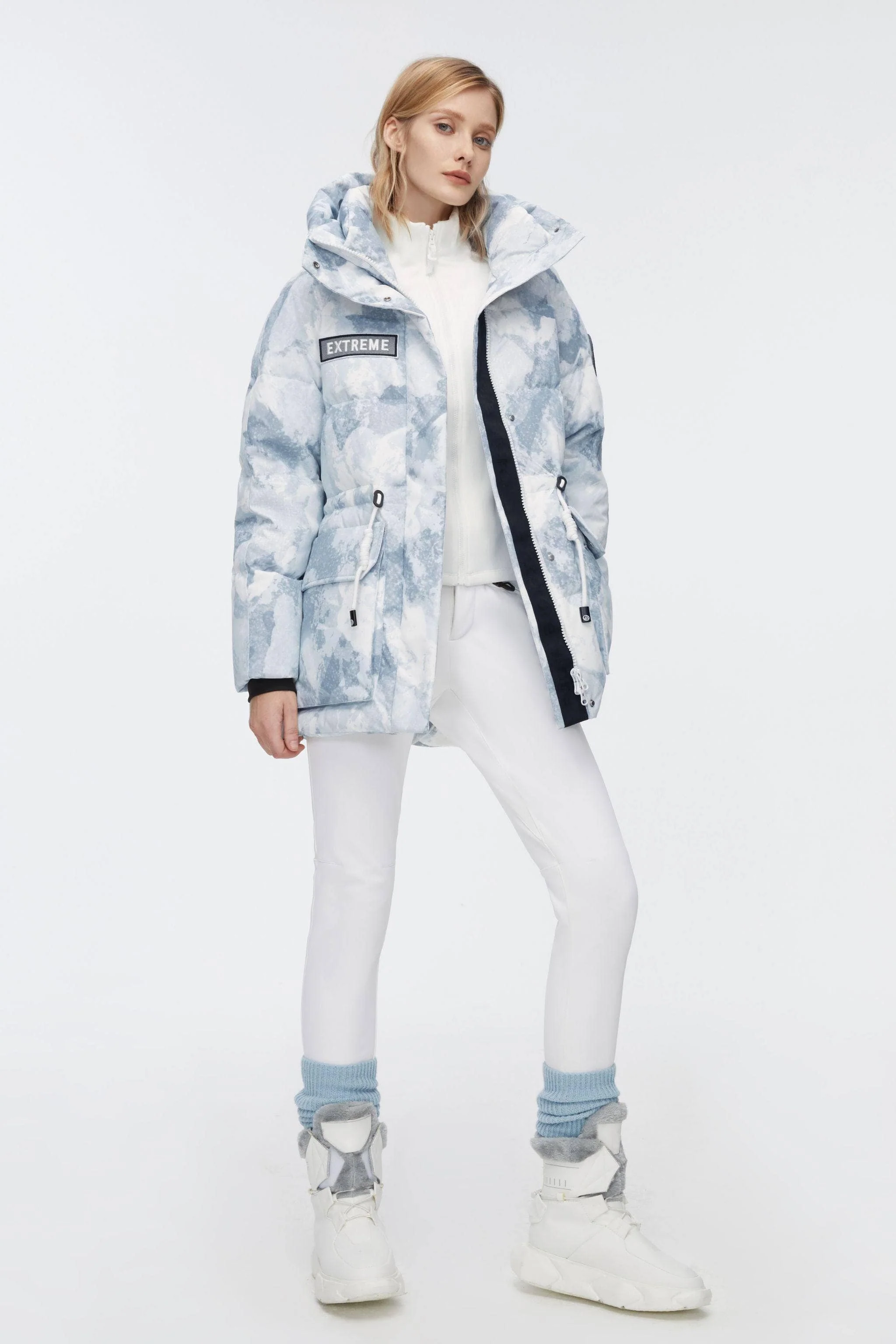 Mid-Length Goose Down Jacket With Hood - Image 4