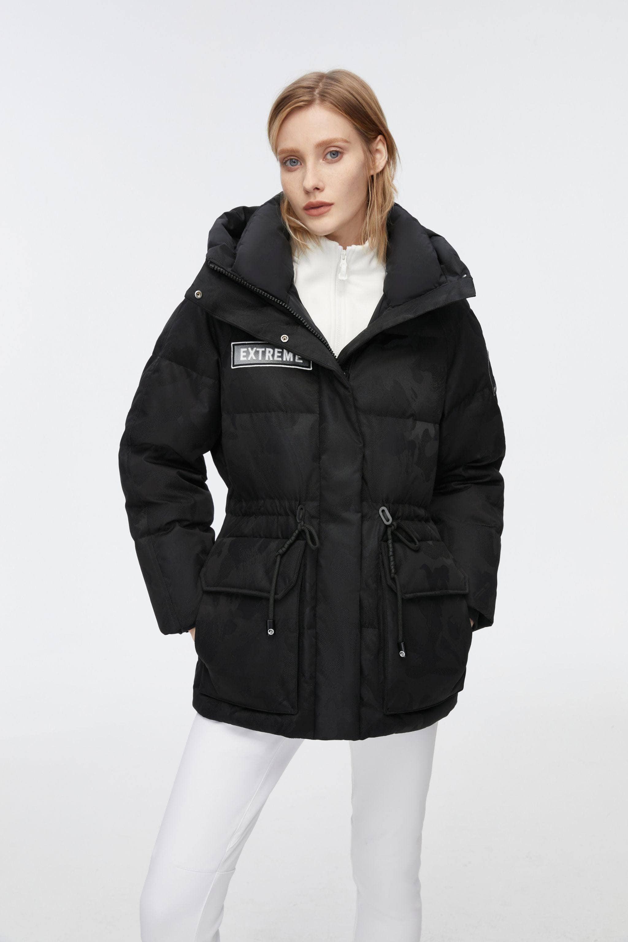Mid-Length Goose Down Jacket With Hood - Image 9