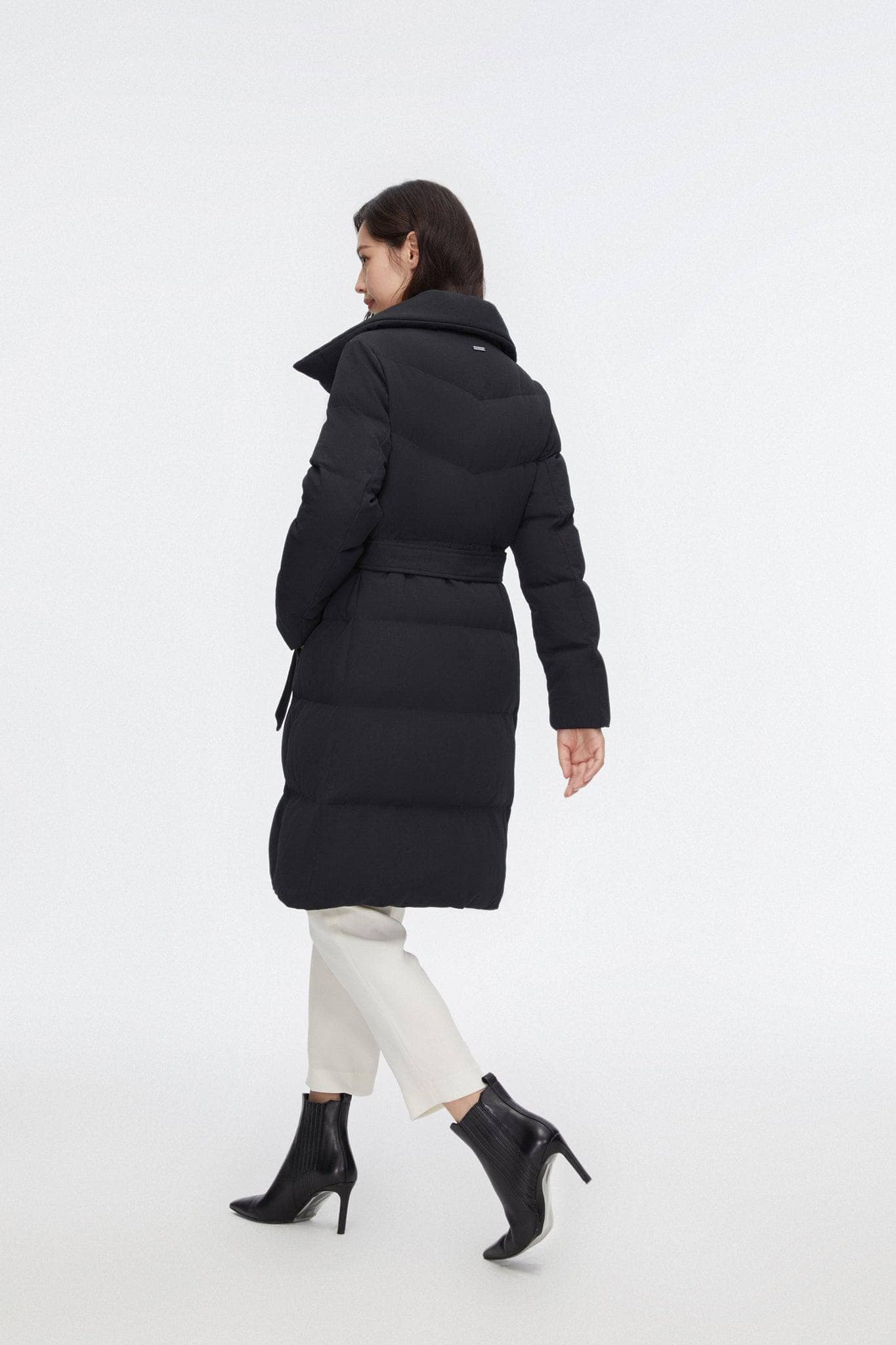 Mid-length Goose Down Jacket With Lapel - Image 8