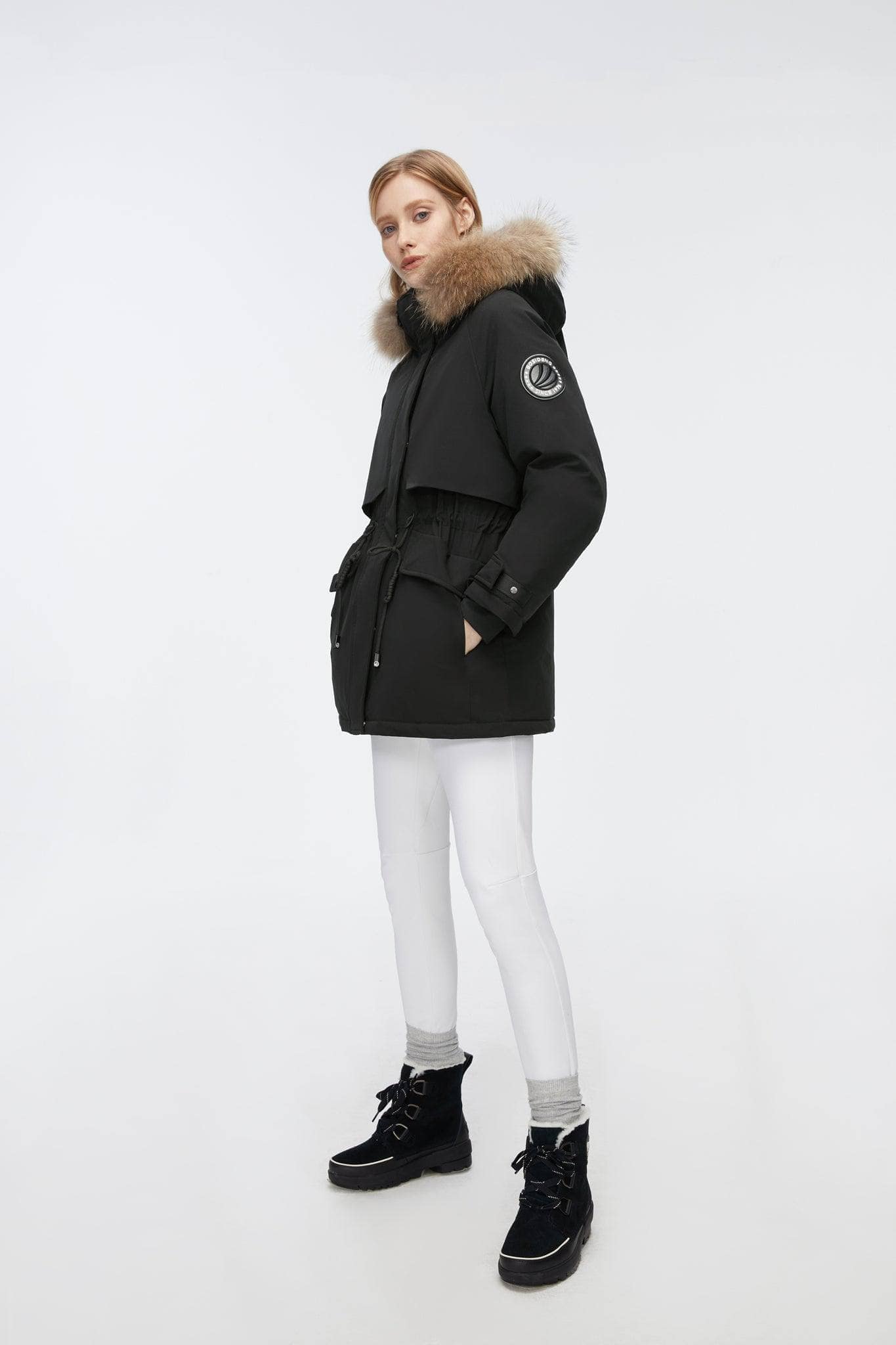 Extreme Mid-Length Goose Down Coat With Fur - Image 2
