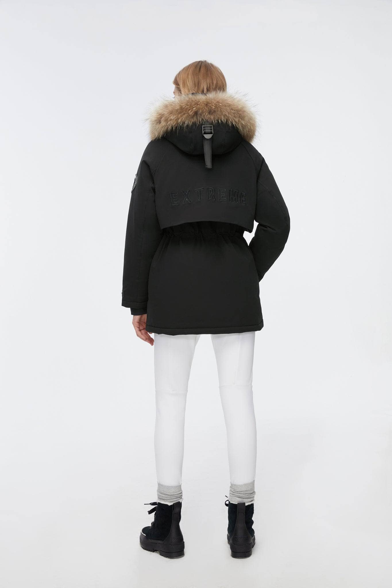 Extreme Mid-Length Goose Down Coat With Fur - Image 3