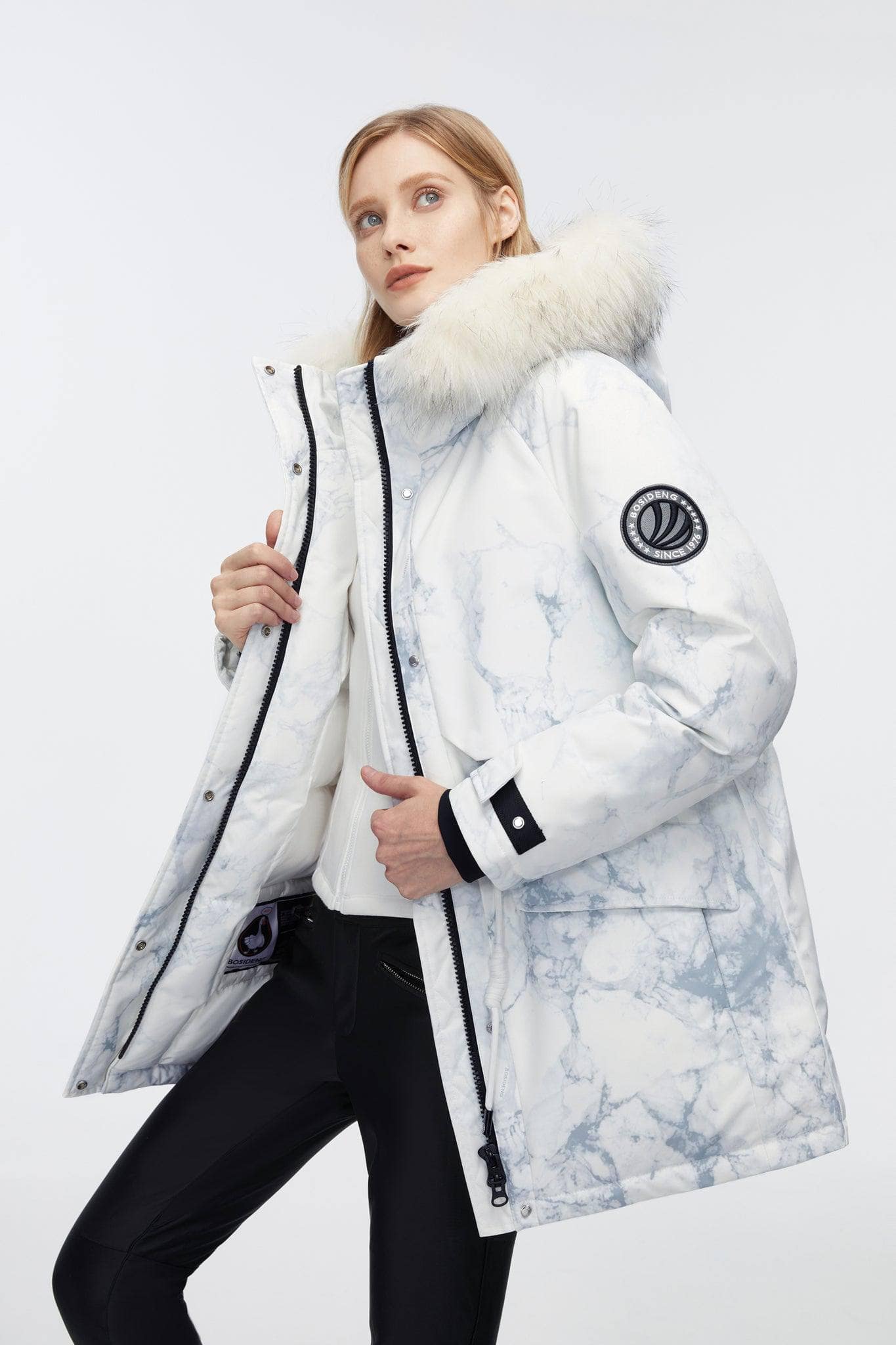 Extreme Mid-Length Goose Down Coat With Fur - Image 6