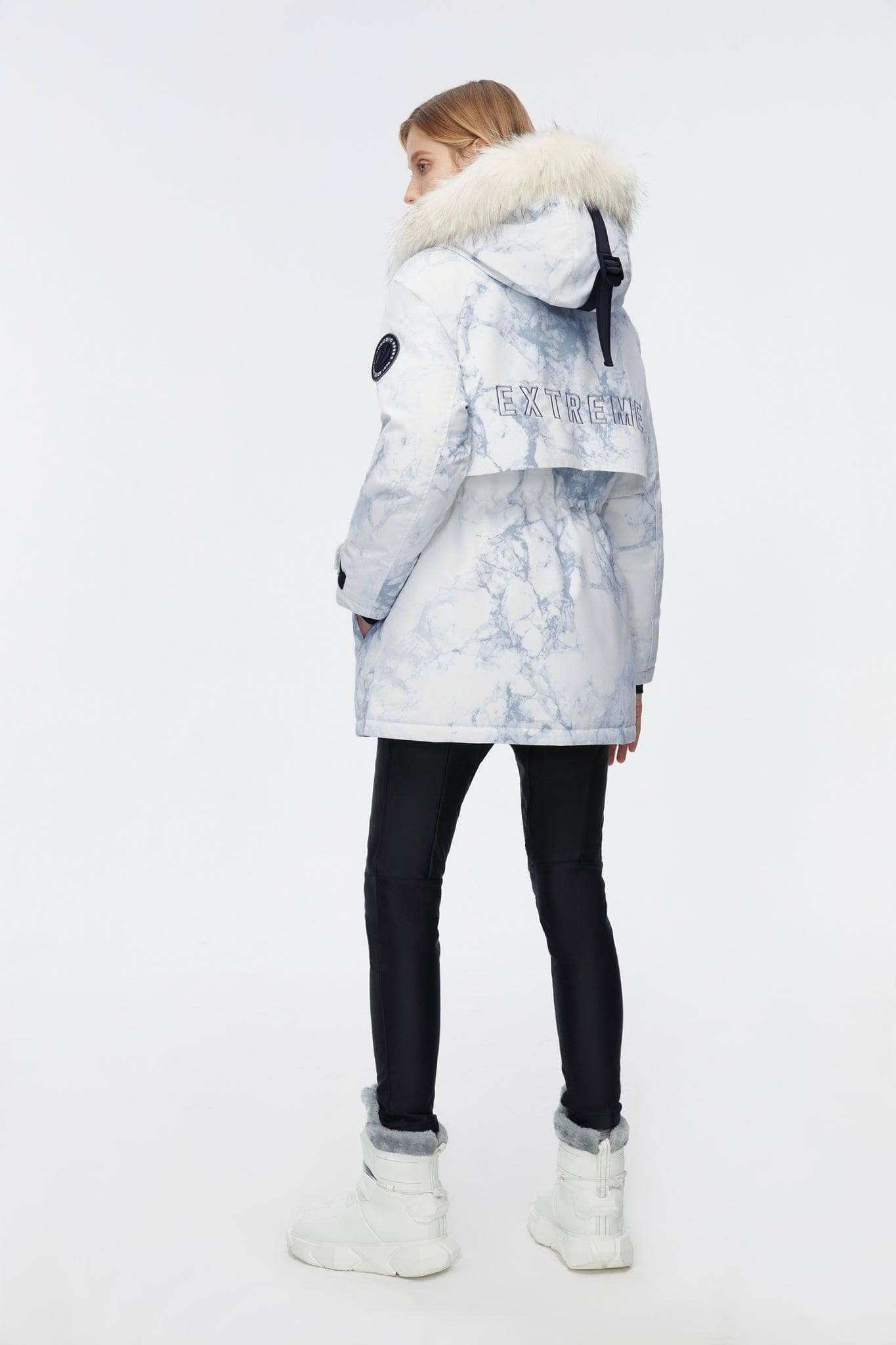 Extreme Mid-Length Goose Down Coat With Fur - Image 8