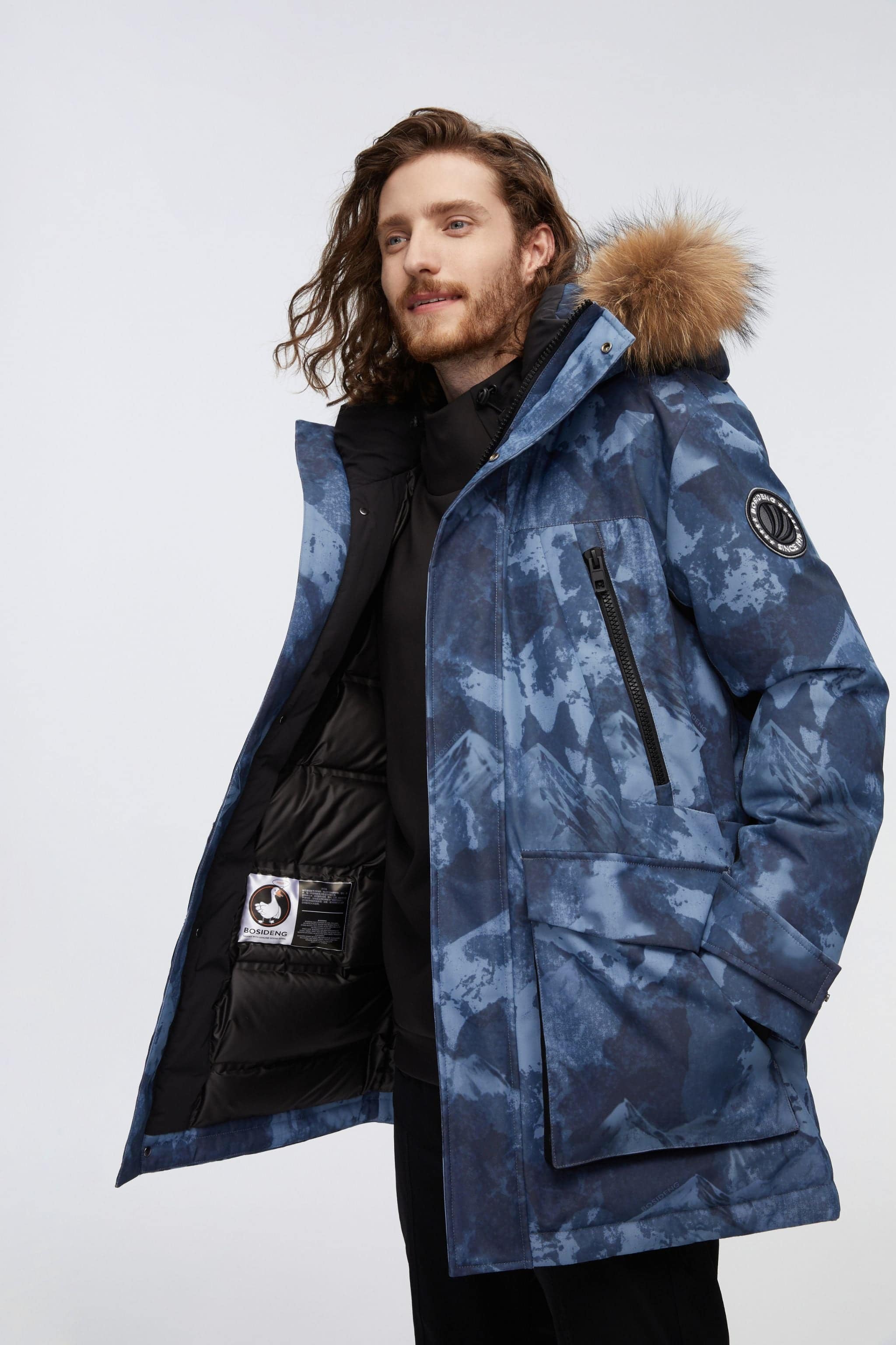 Mid-Length Goose Down Trench With Fur - Image 7