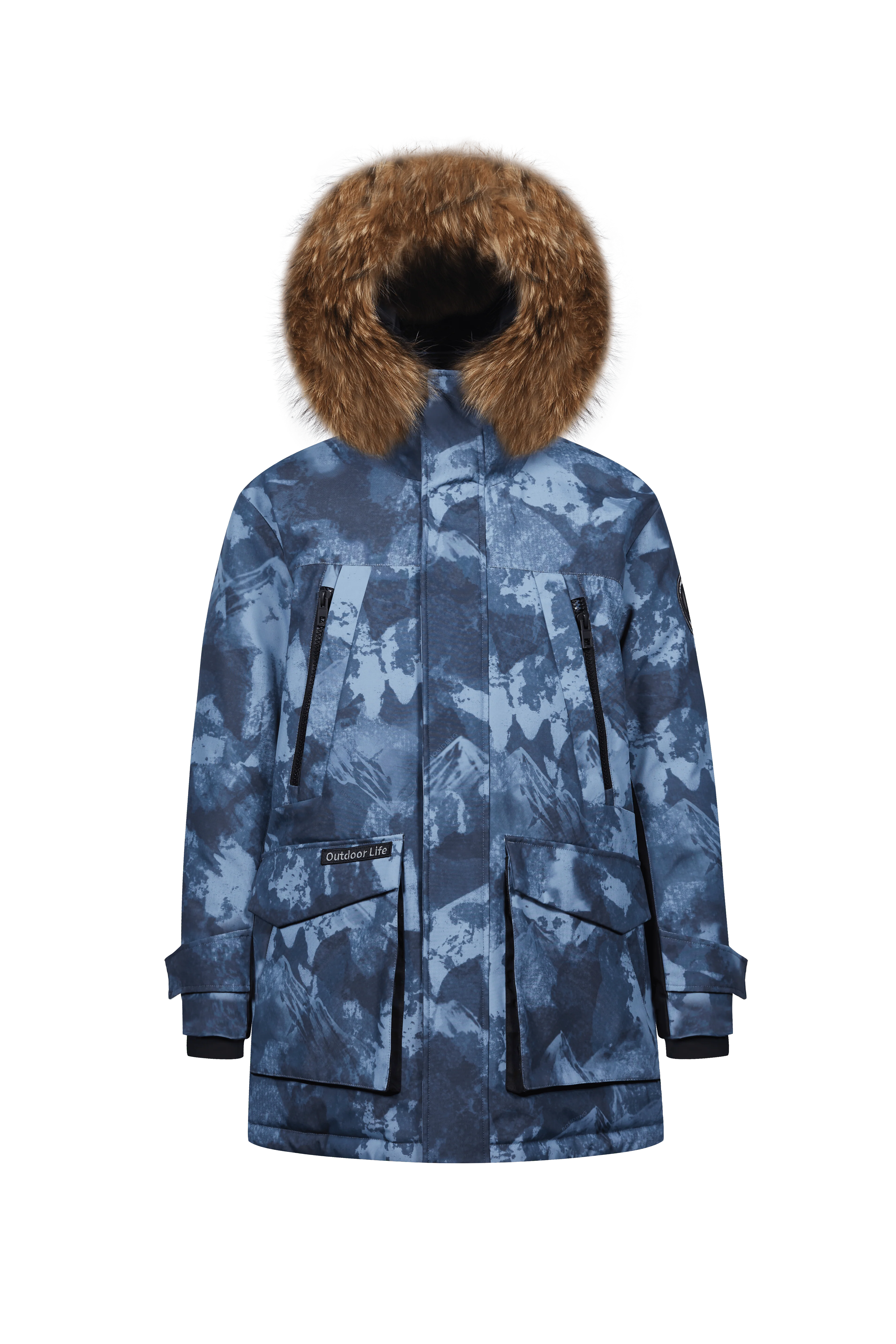 Mid-Length Goose Down Trench With Fur - Image 8
