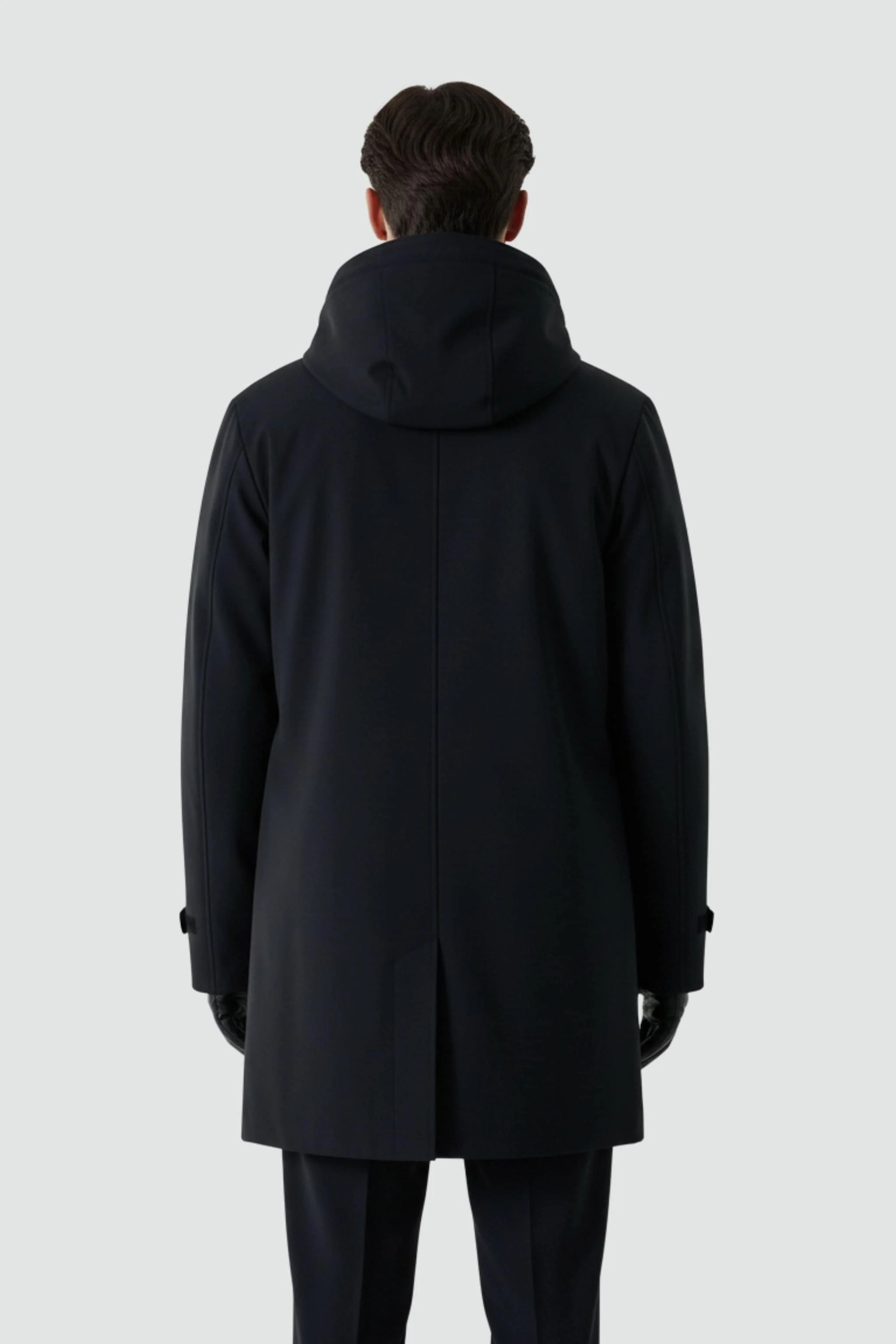 Premium Business Men's Goose Down Mac With Hood 4733 - Image 2