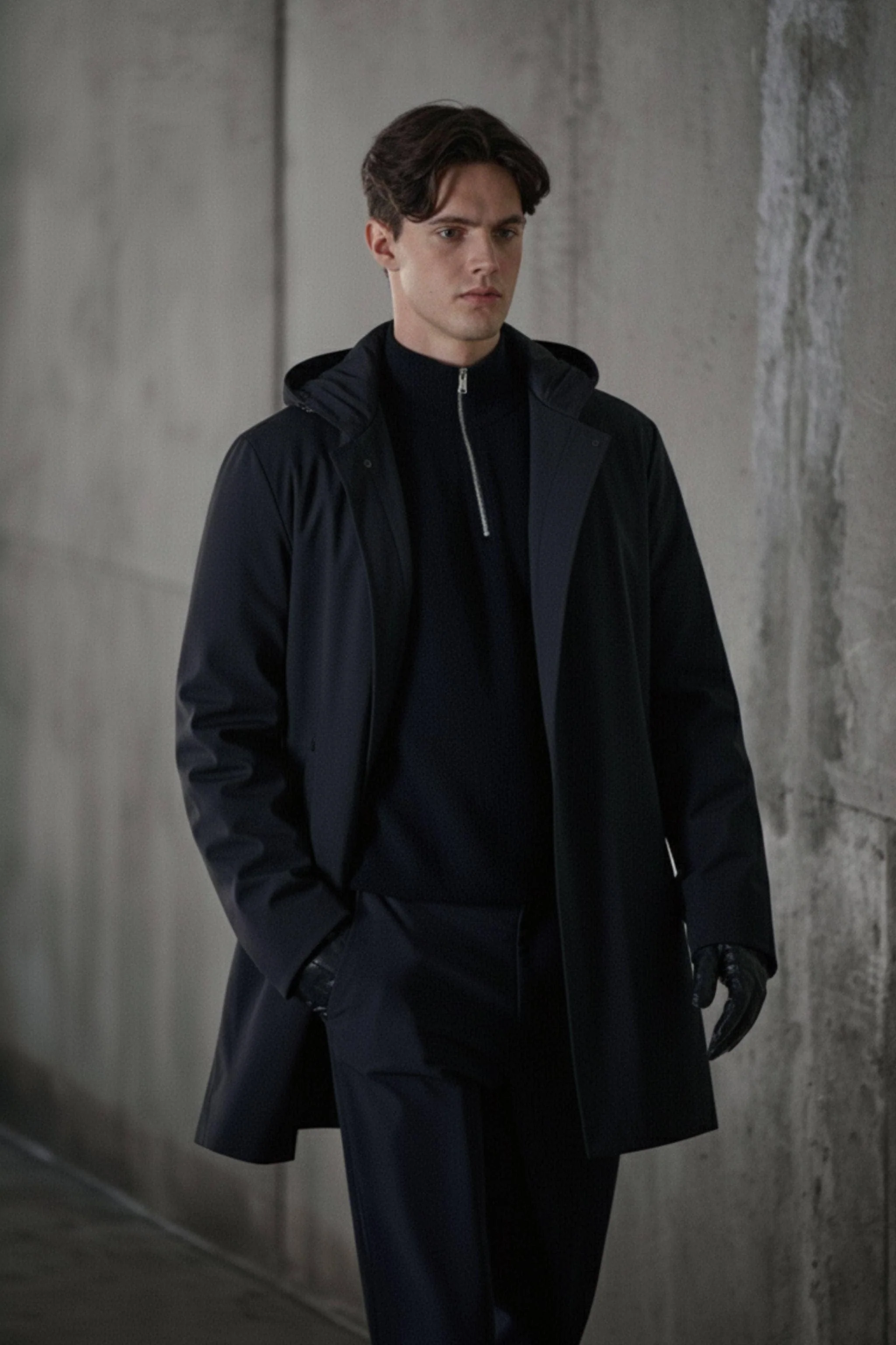 Premium Business Men's Goose Down Mac With Hood 4733 - Image 5