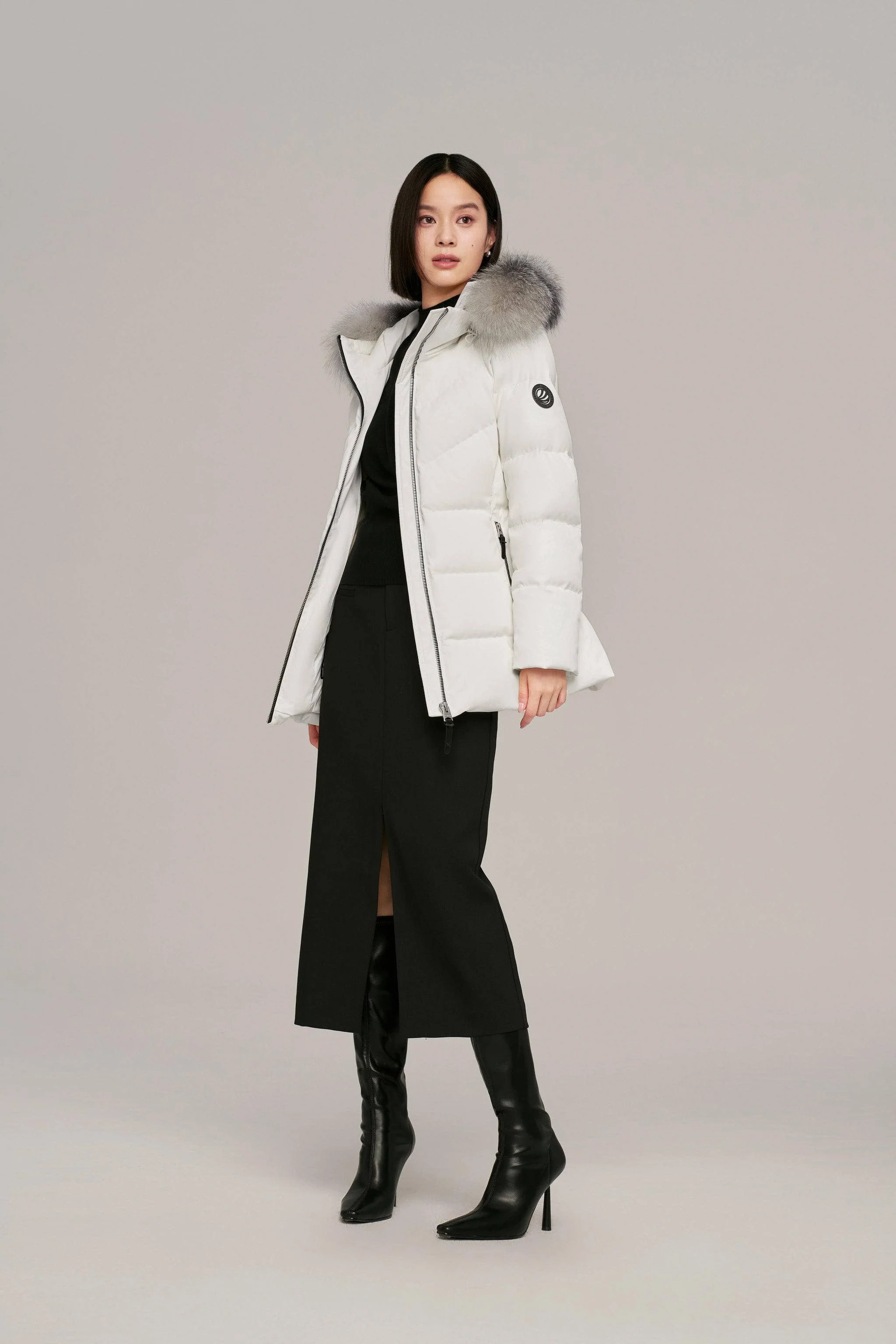 Premium Business Women's Goose Down Jacket With Hood - Image 4