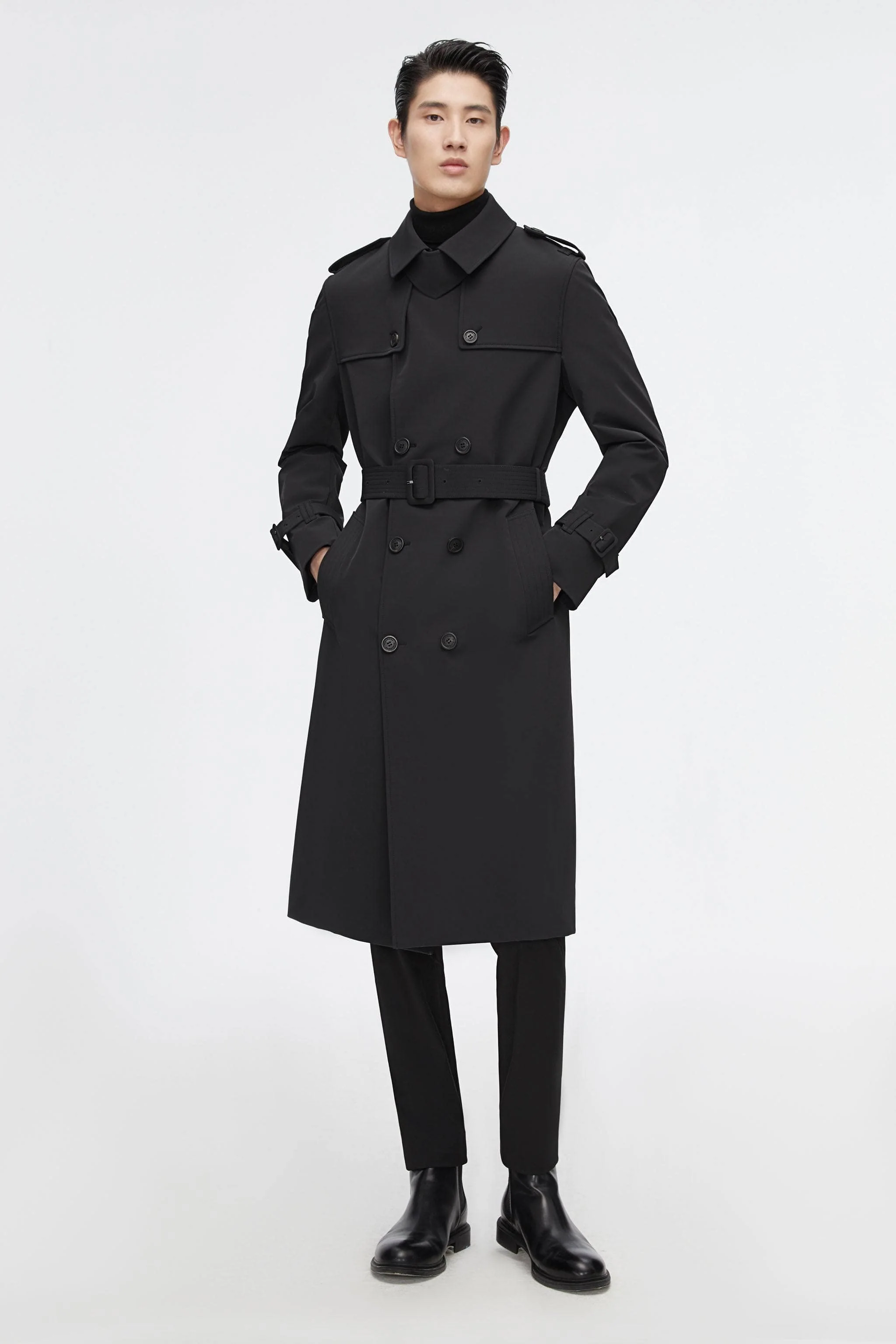 Premium Men's Goose Down Full Length Trench - Image 11