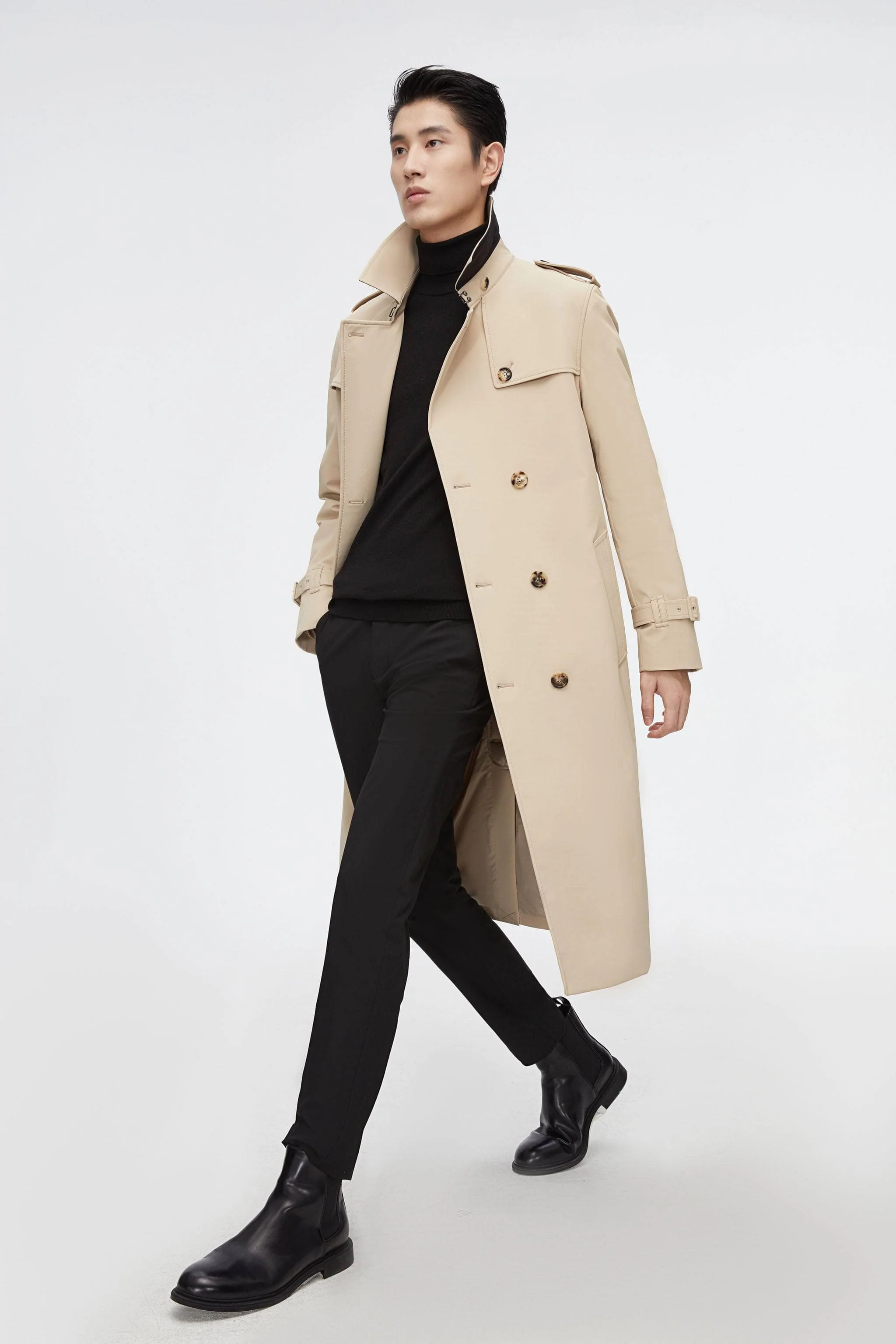 Premium Men's Goose Down Full Length Trench - Image 2