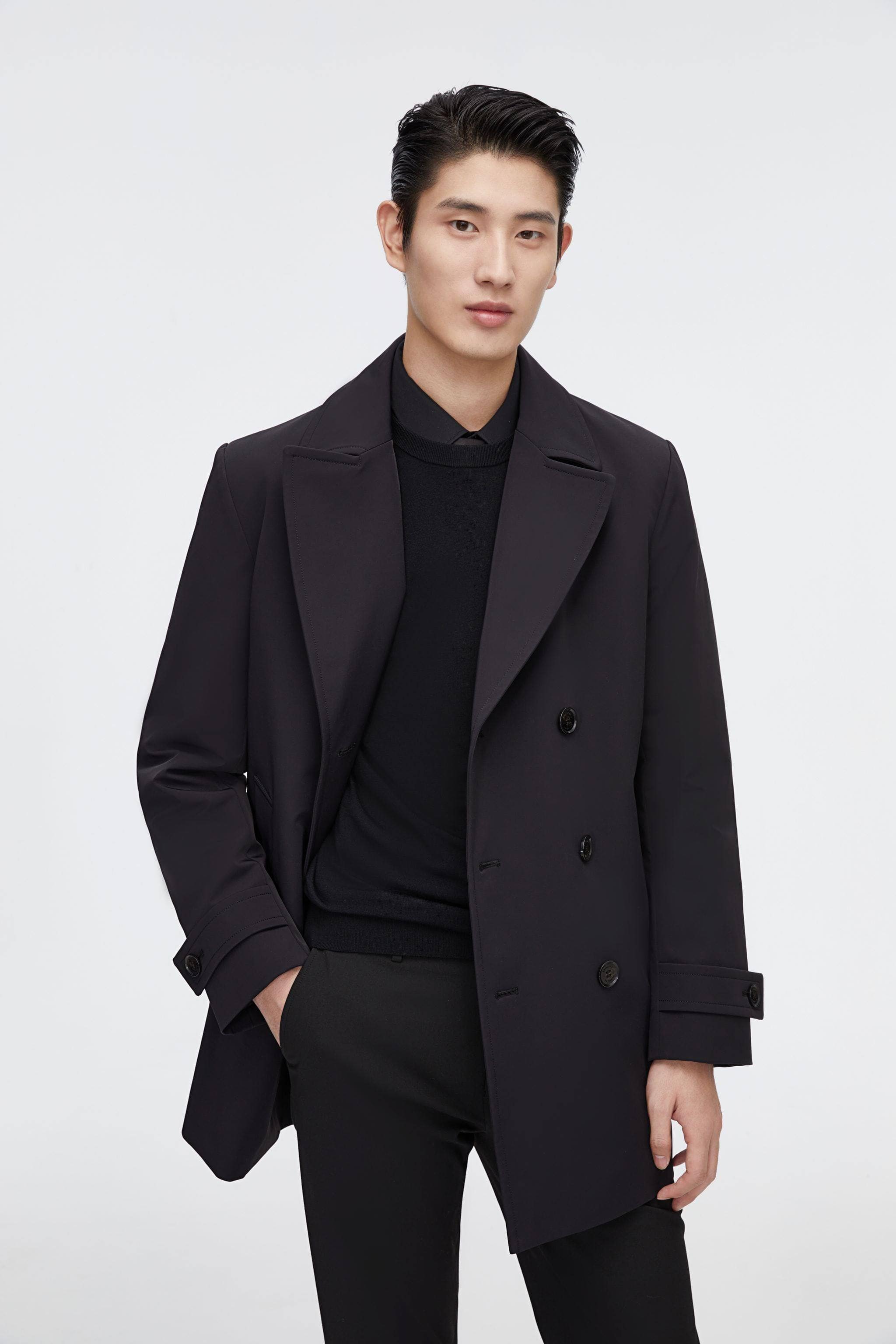 Short Detachable Goose Down Trench Coat - Image 10