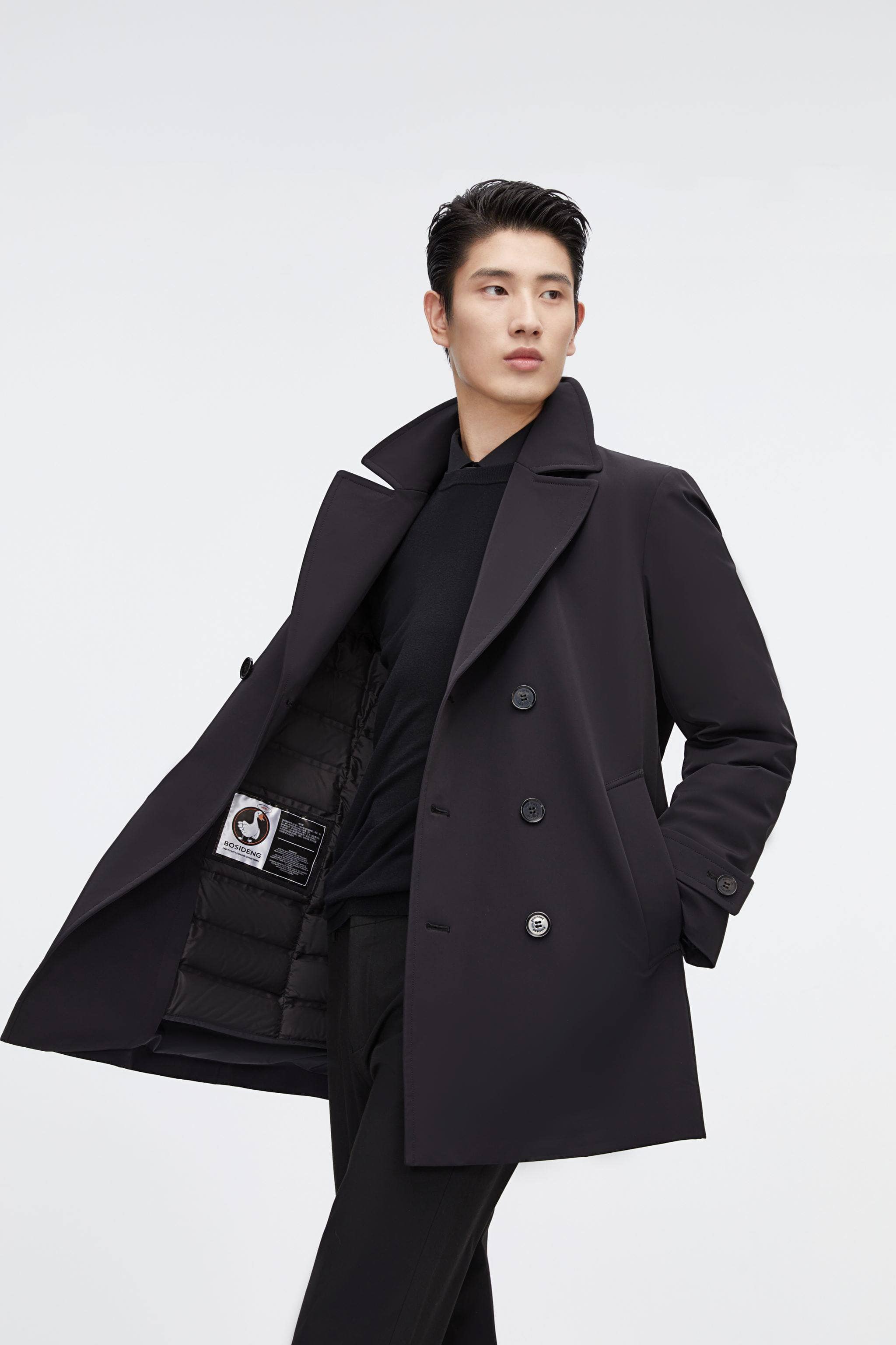 Short Detachable Goose Down Trench Coat - Image 12