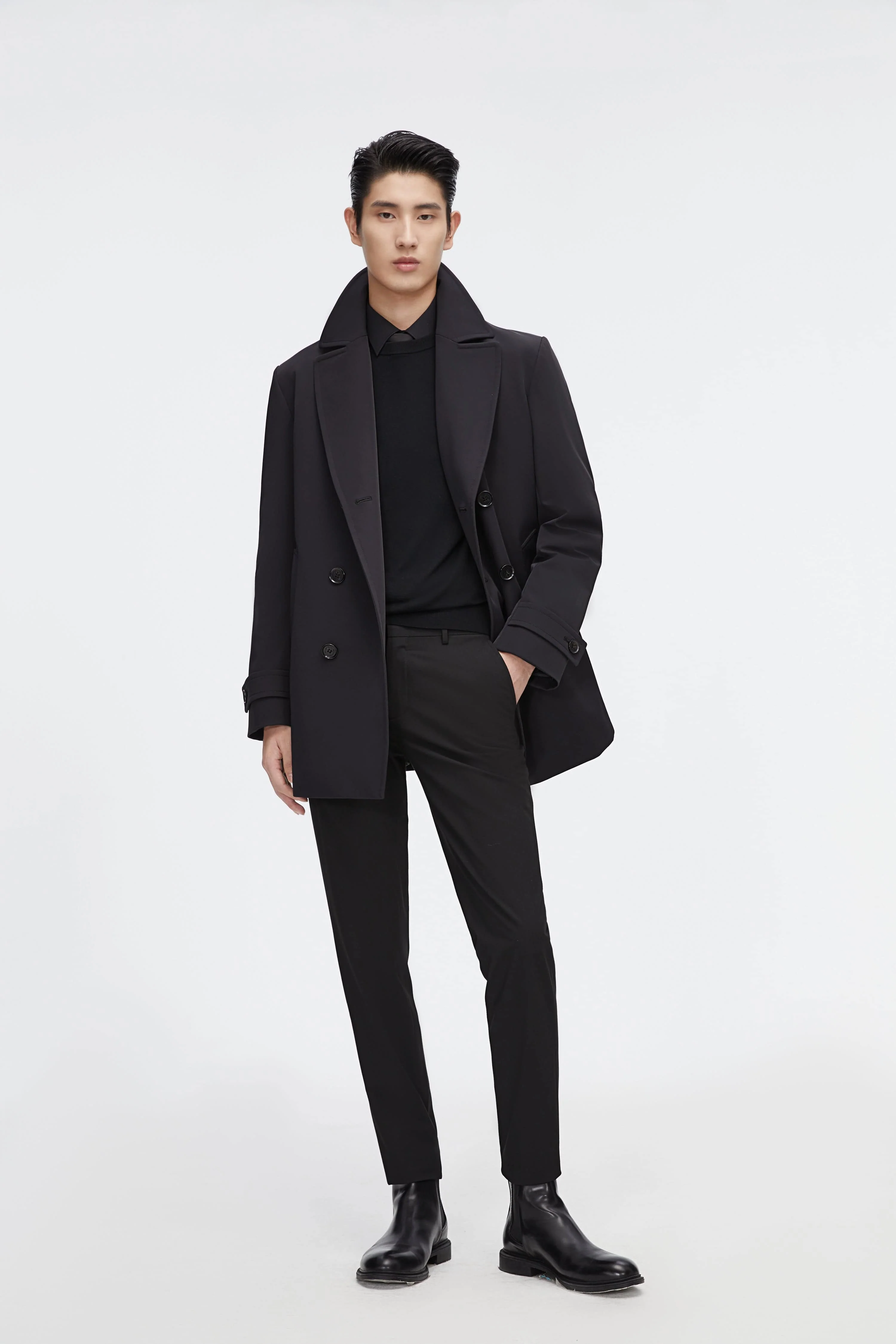 Short Detachable Goose Down Trench Coat - Image 13
