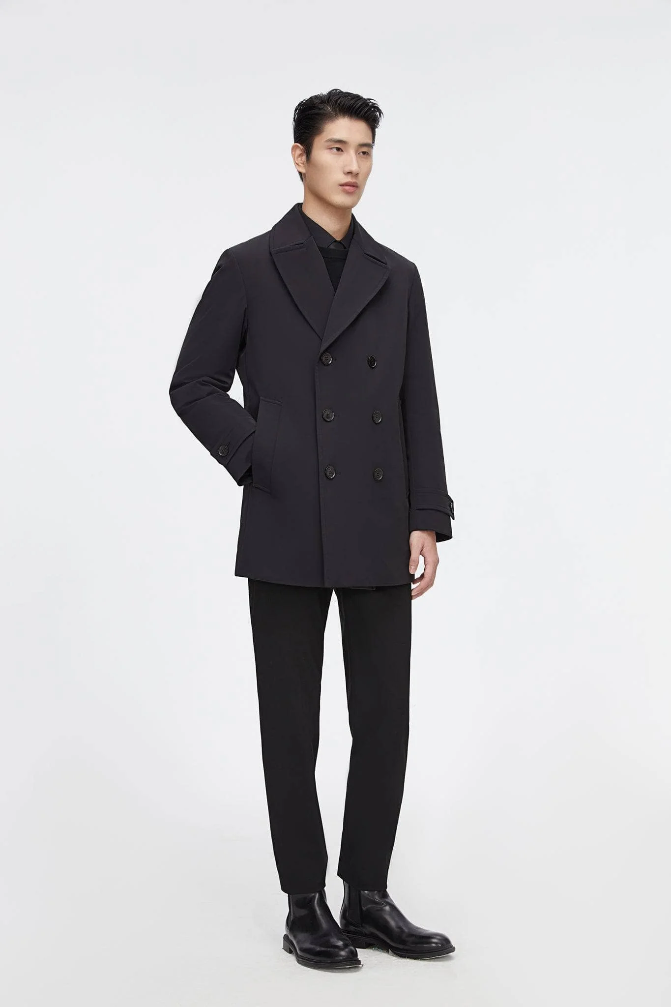 Short Detachable Goose Down Trench Coat - Image 14