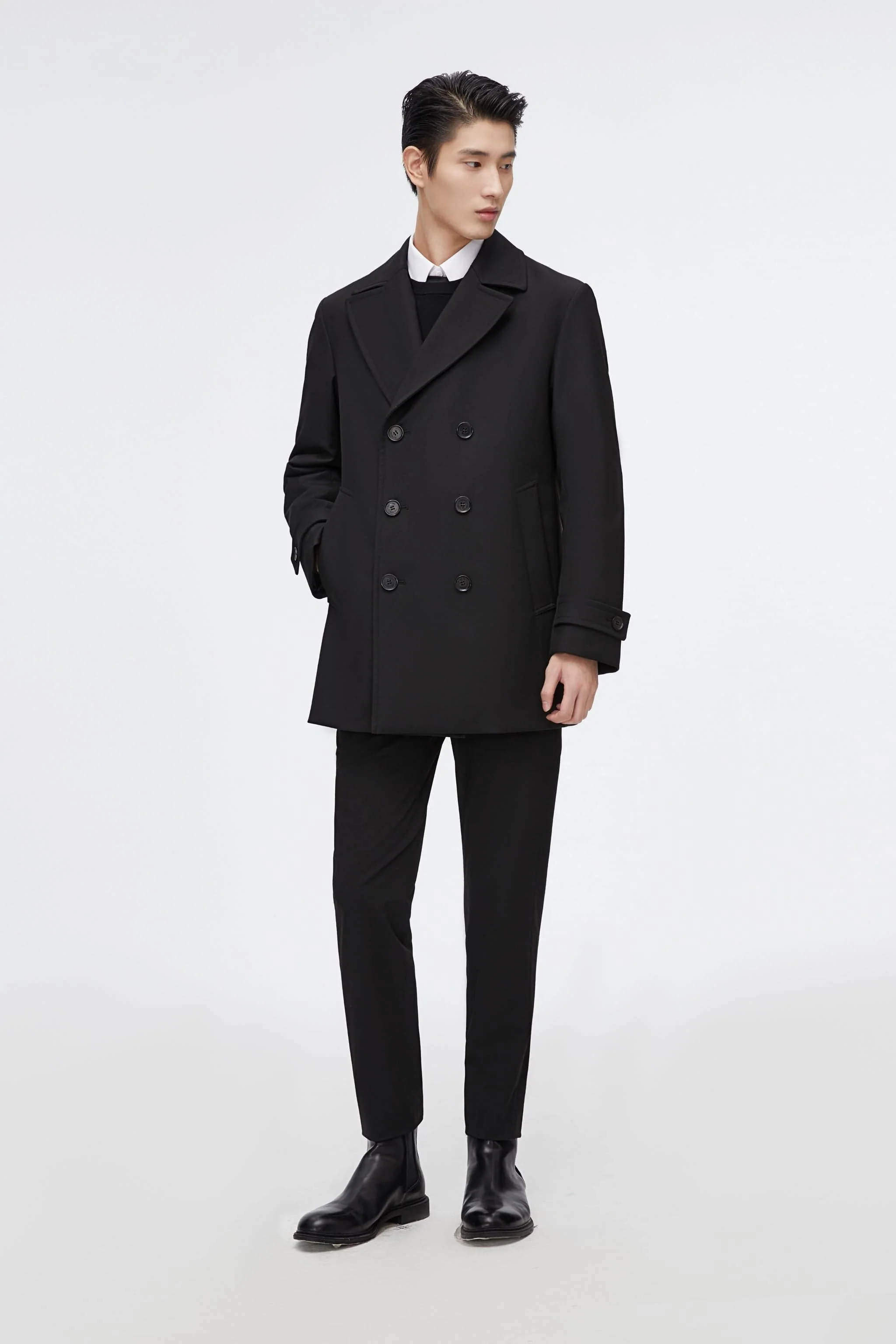 Short Detachable Goose Down Trench Coat - Image 3