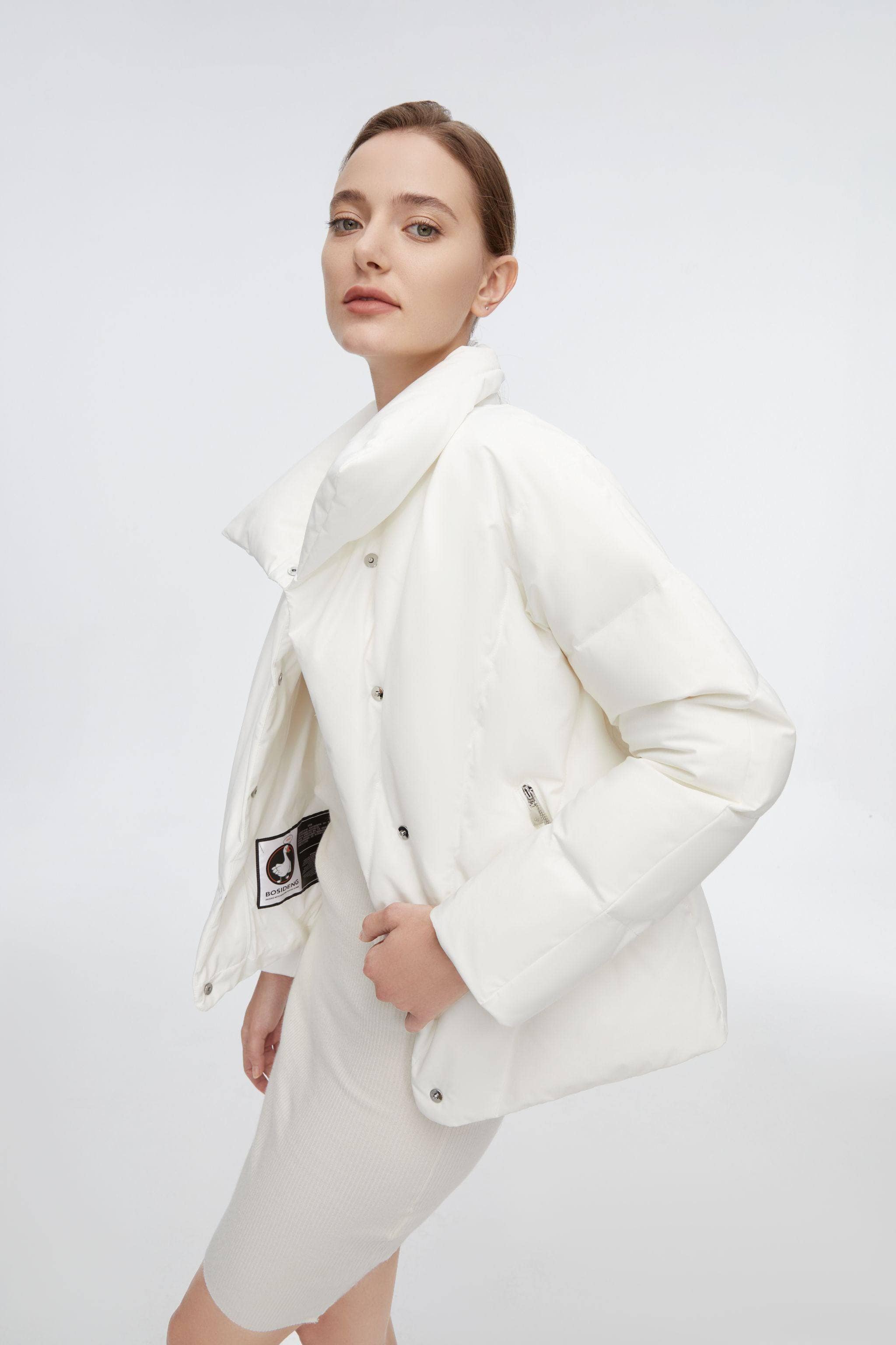 Short Goose Down Jacket With Lapel - Image 10